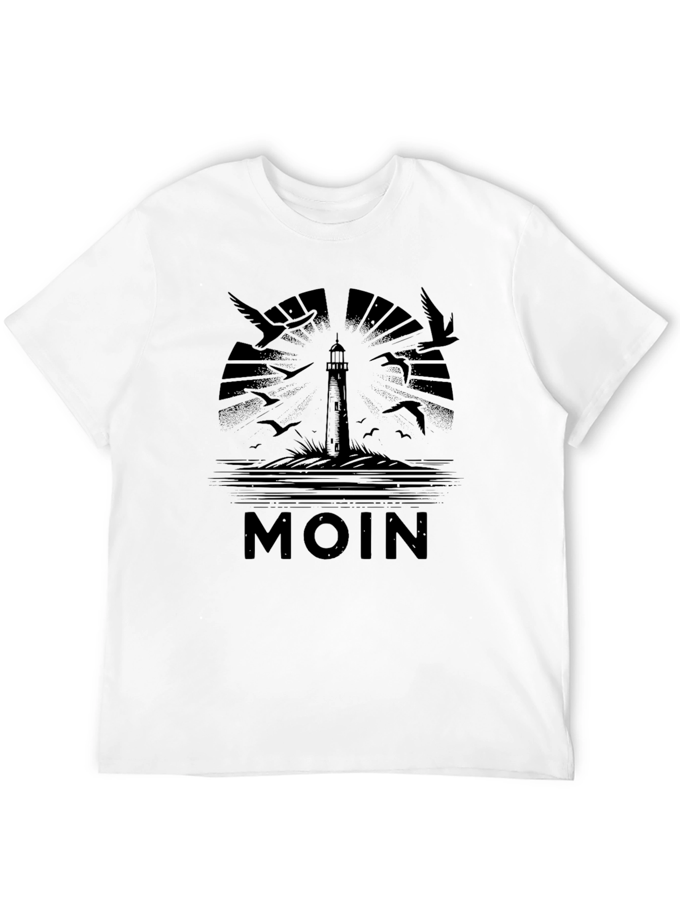 Black Men's Black MOIN Lighthouse Graphic T-Shirt view 12
