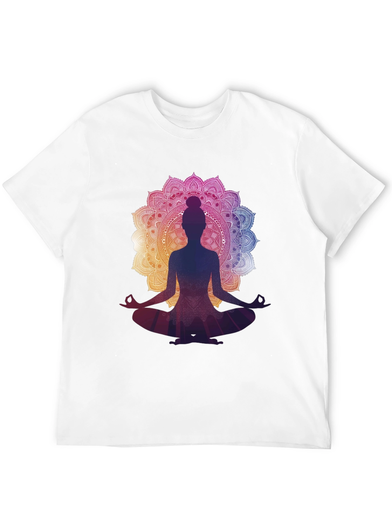 Black Yoga Mandala Graphic Tee - Meditation T-Shirt view 12