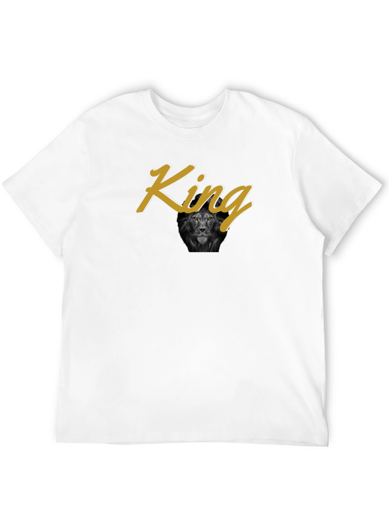 Black King Lion Graphic Print Black T-Shirt view 12