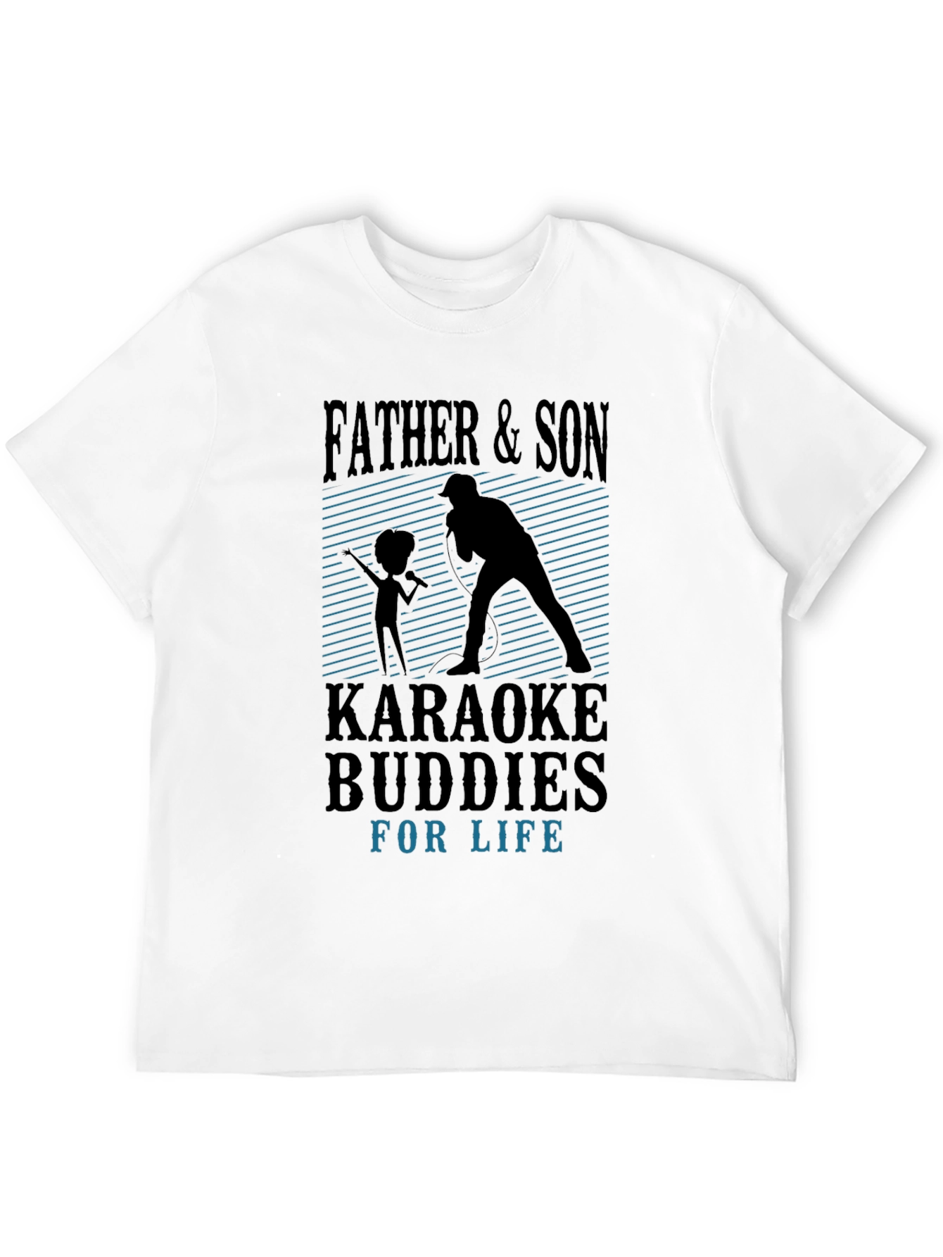 Black Father & Son Karaoke Buddies Black T-Shirt view 12