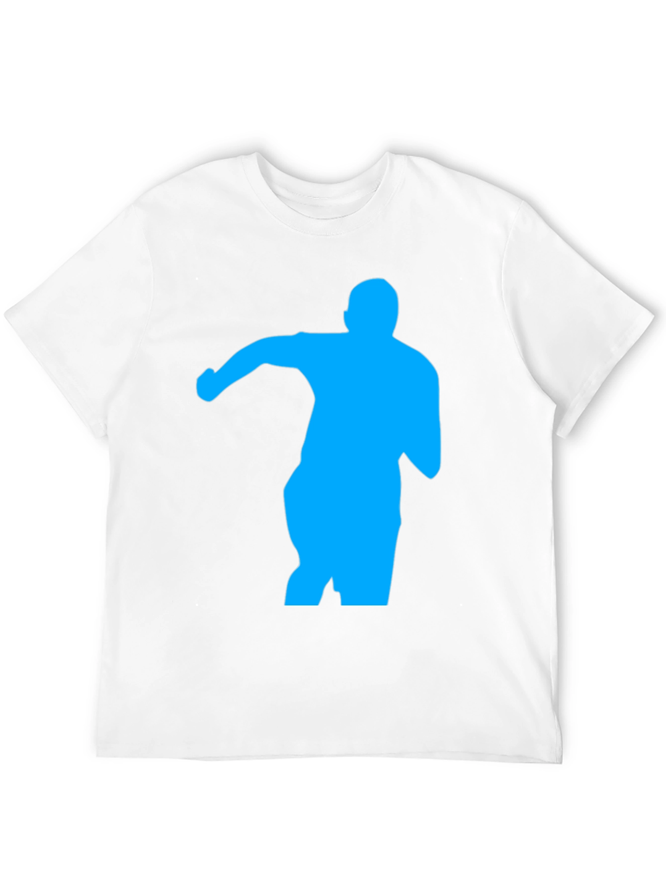 Black Men's Black T-Shirt with Blue Silhouette Graphic view 12