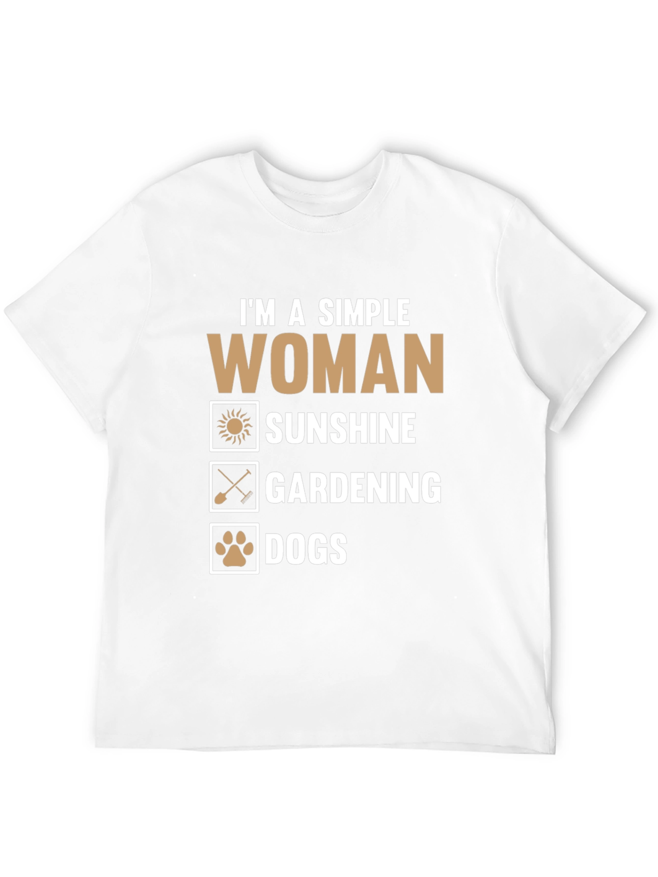 Black Simple Woman T-Shirt - Sunshine, Gardening, Dogs view 12
