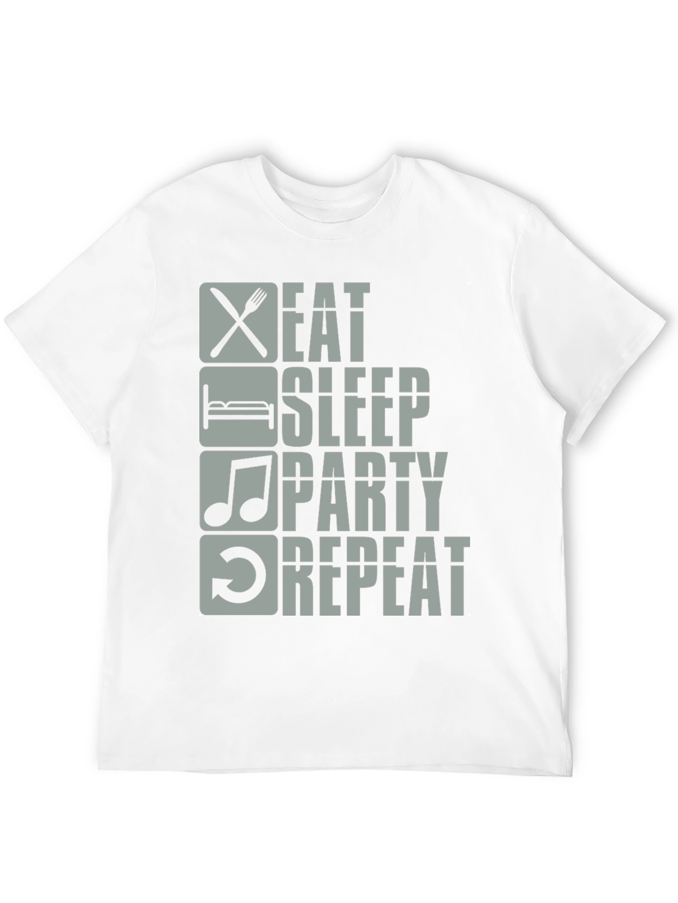 Black Eat Sleep Party Repeat Graphic Tee view 12