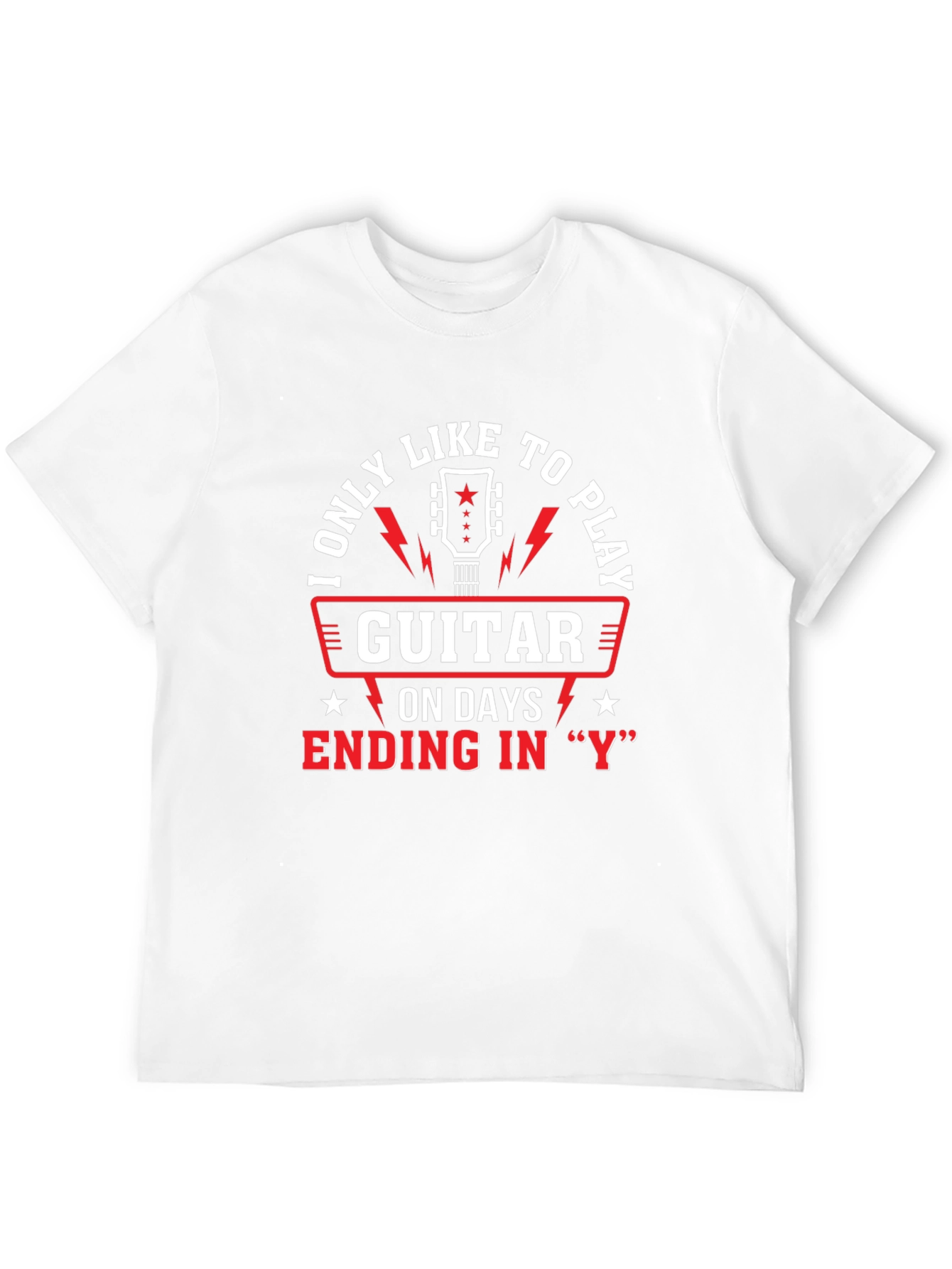 Black Guitar Player T-Shirt - Days Ending in "Y" view 12