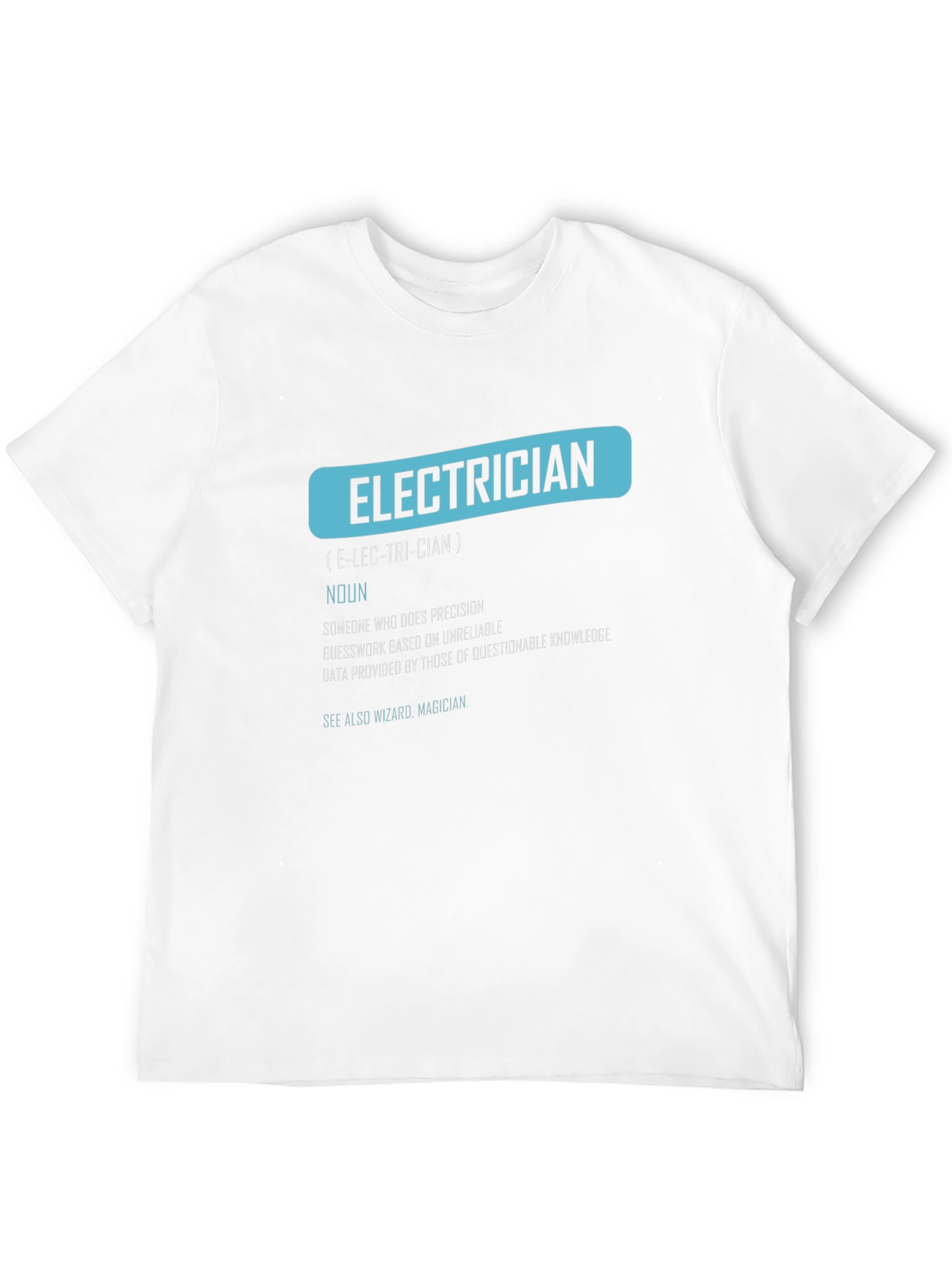 Black Electrician Definition Graphic Tee - Funny Job Gift view 12