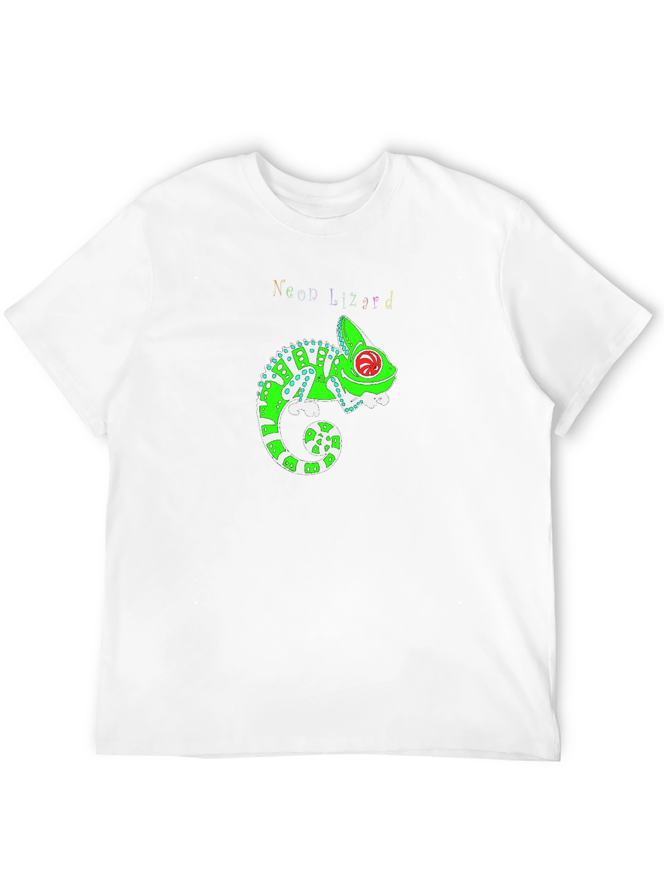 Black Neon Lizard Graphic T-Shirt - Cool Animal Print view 12