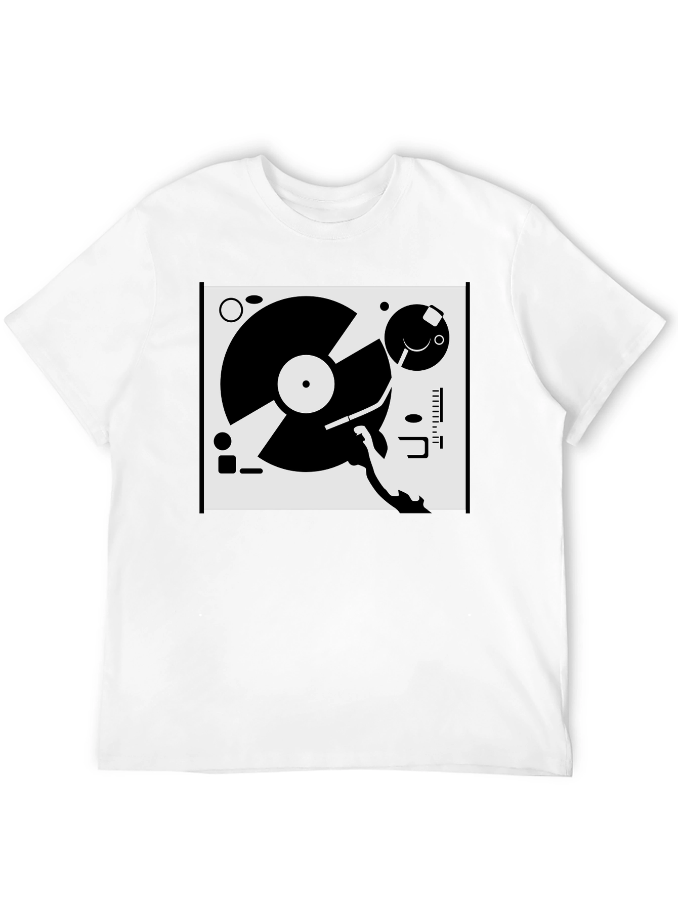 Black Retro Turntable Graphic Tee - Black view 12