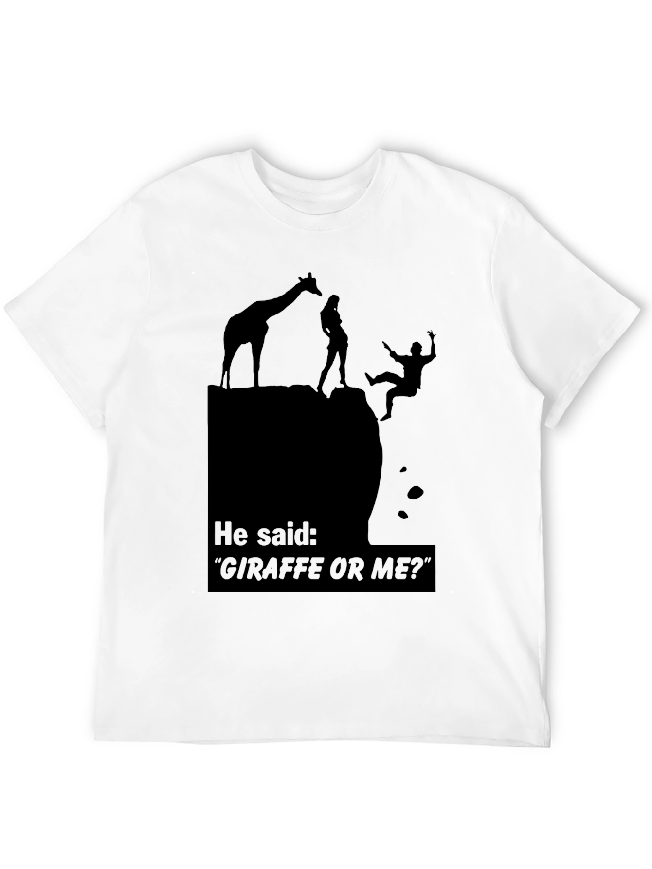 Black Giraffe or Me Funny Graphic T-Shirt view 12