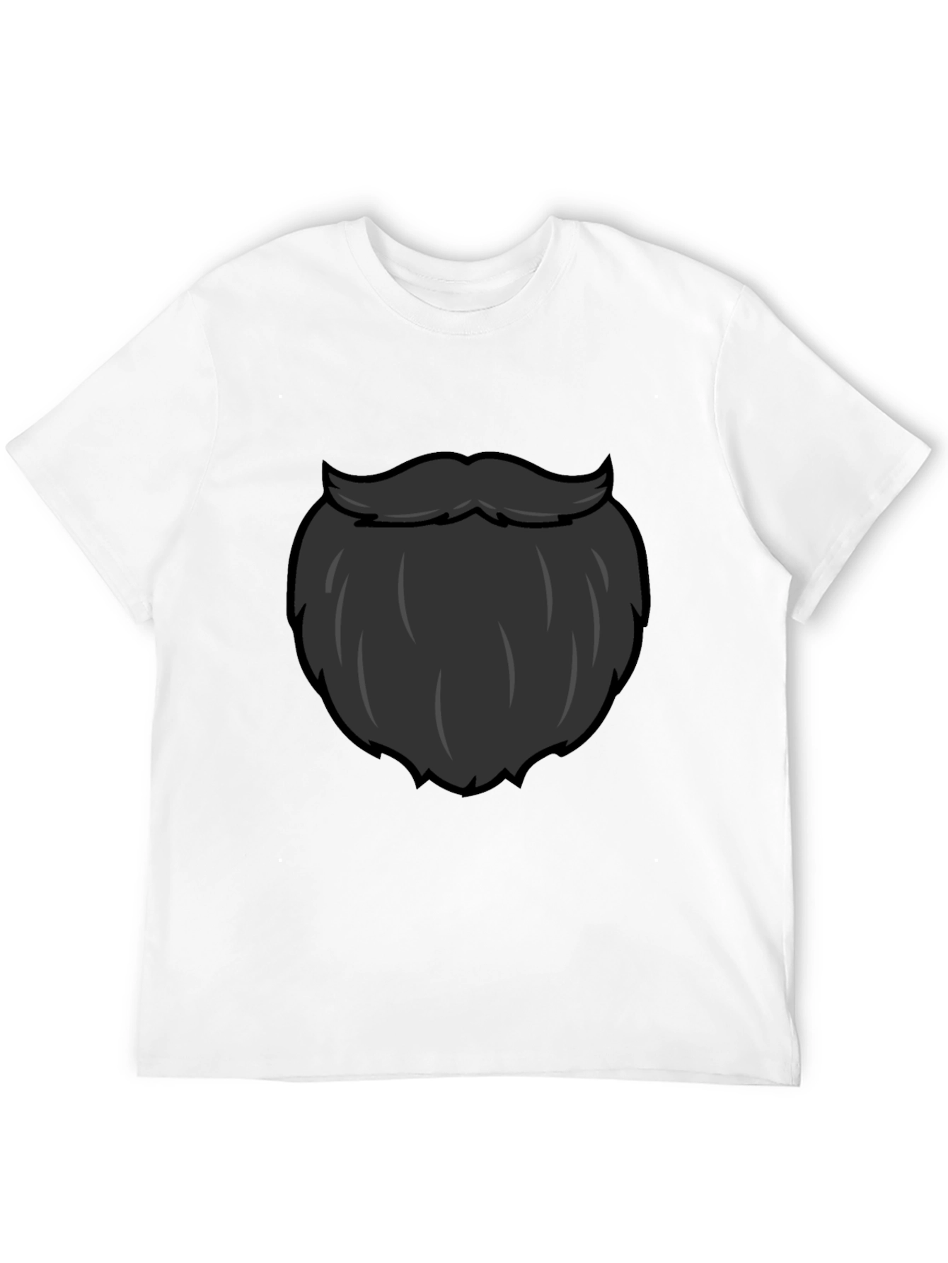 Black Funny Beard Graphic T-Shirt - Black Crew Neck Tee view 12