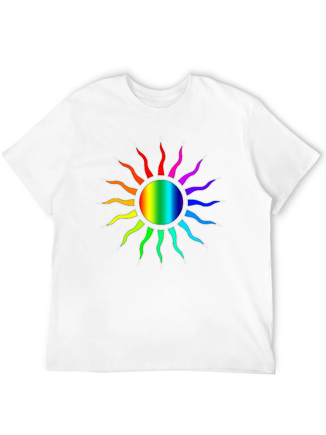 Black Rainbow Sun Graphic Black T-Shirt view 12