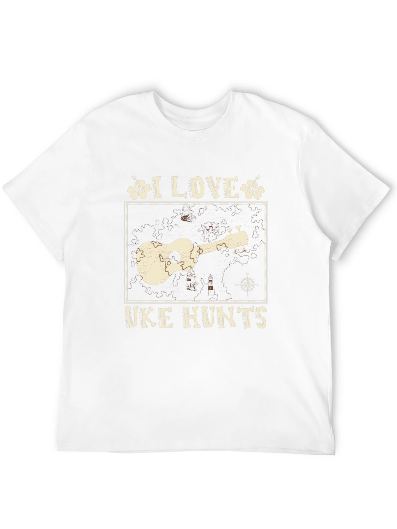Black I Love Uke Hunts Graphic T-Shirt - Novelty Ukulele Tee view 12