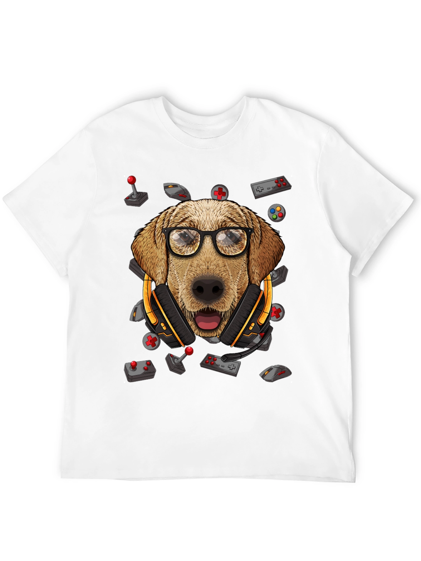 Gamer Dog T-Shirt - Golden Retriever Geek Tee - 12