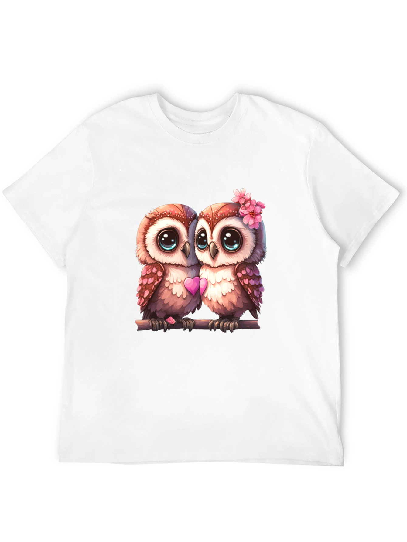 Black Owl Love T-Shirt - Cute Couple Owls Graphic Tee view 12