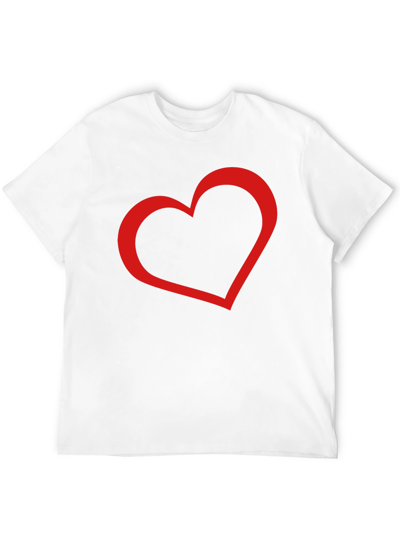 Black Men's Black Tee with Red Heart Graphic view 12