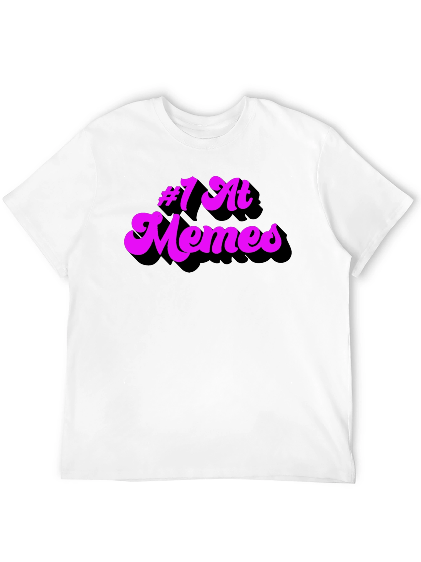 Black #1 at Memes Graphic T-Shirt - Black Cotton Tee view 12