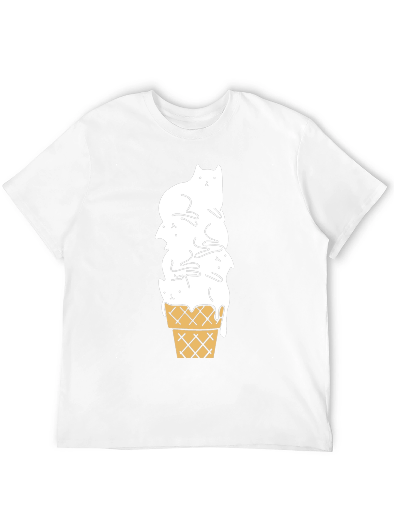 Black Cat Ice Cream Cone Black T-Shirt view 12