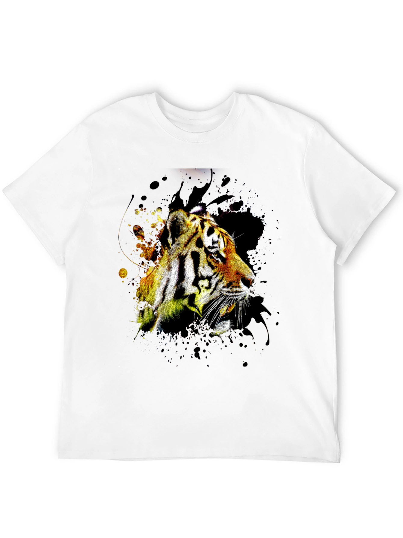 Black Tiger Graphic Print Black T-Shirt view 12