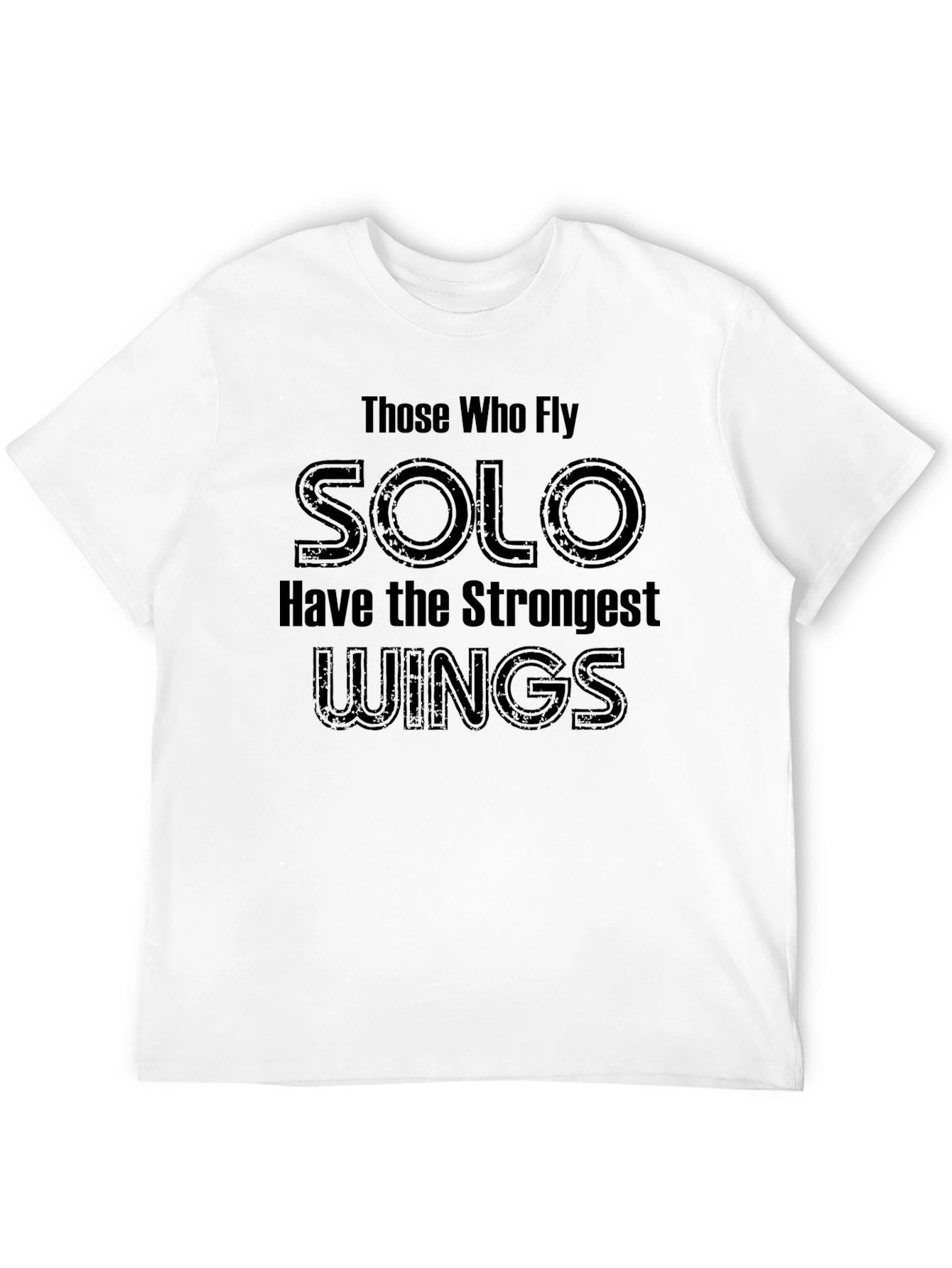 Black Solo Wings Black T-Shirt - Motivational Graphic Tee view 12