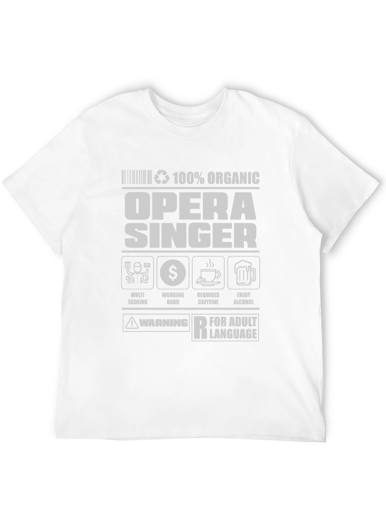 Black Opera Singer 100% Organic Adult Humor T-Shirt view 12