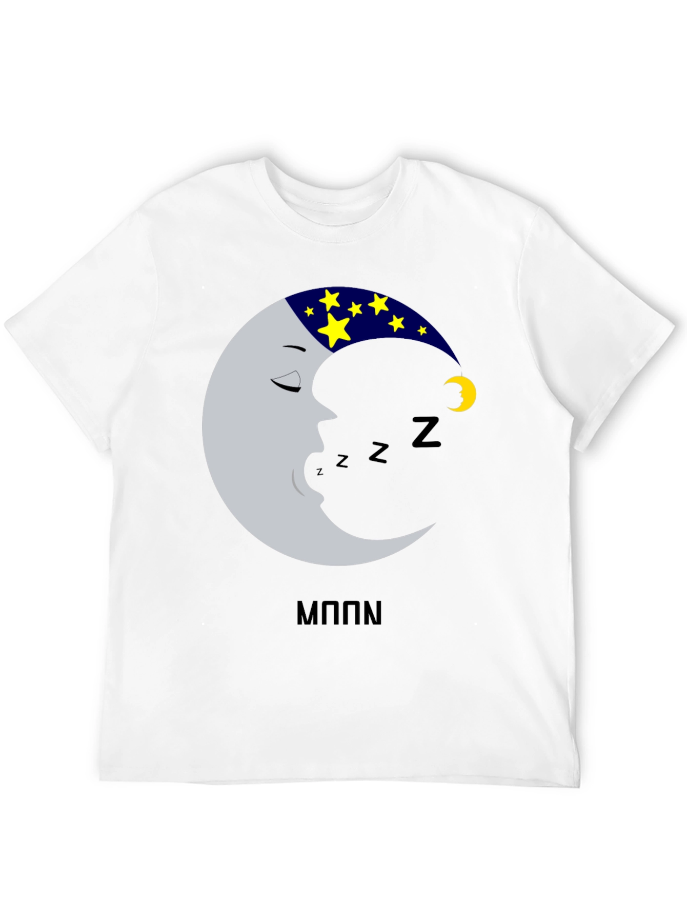 Black Sleeping Moon T-Shirt - Dreamy Design view 12