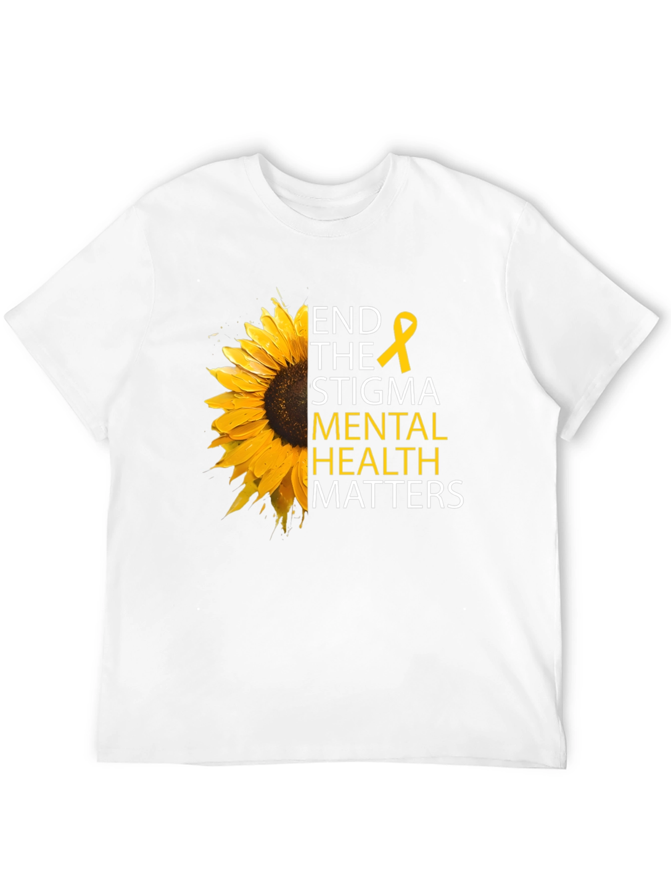 Black Mental Health Matters Sunflower T-Shirt view 12