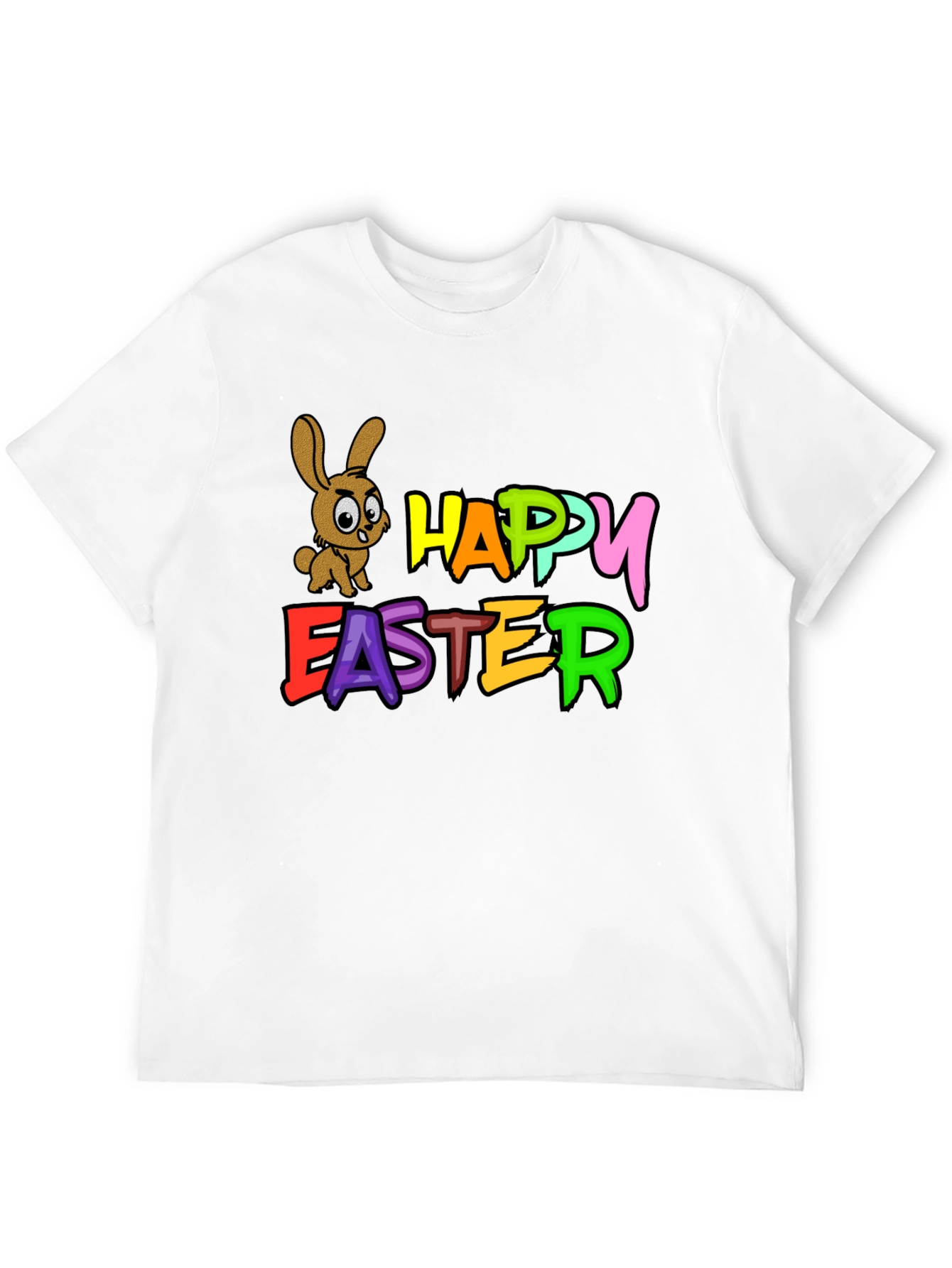 Black Happy Easter Bunny Black T-Shirt view 12