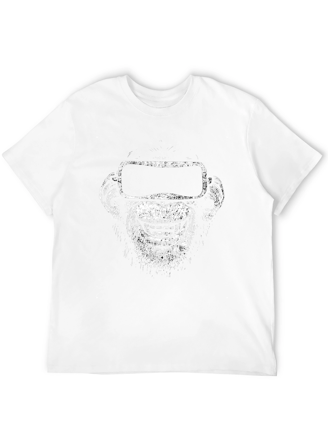 Black Monkey VR Headset Graphic Tee - Black Cotton view 12