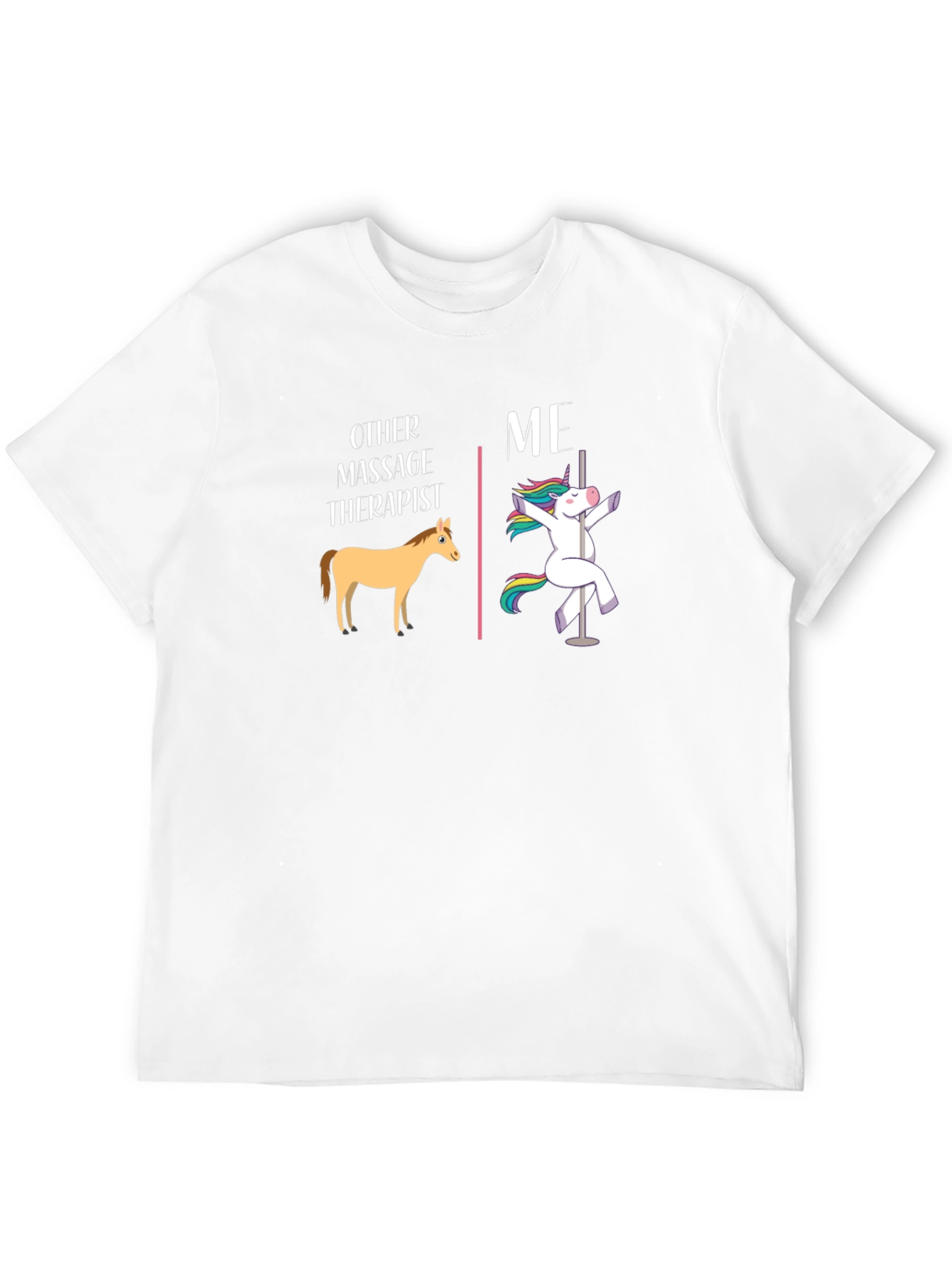 Black Funny Massage Therapist T-Shirt - Horse & Unicorn view 12