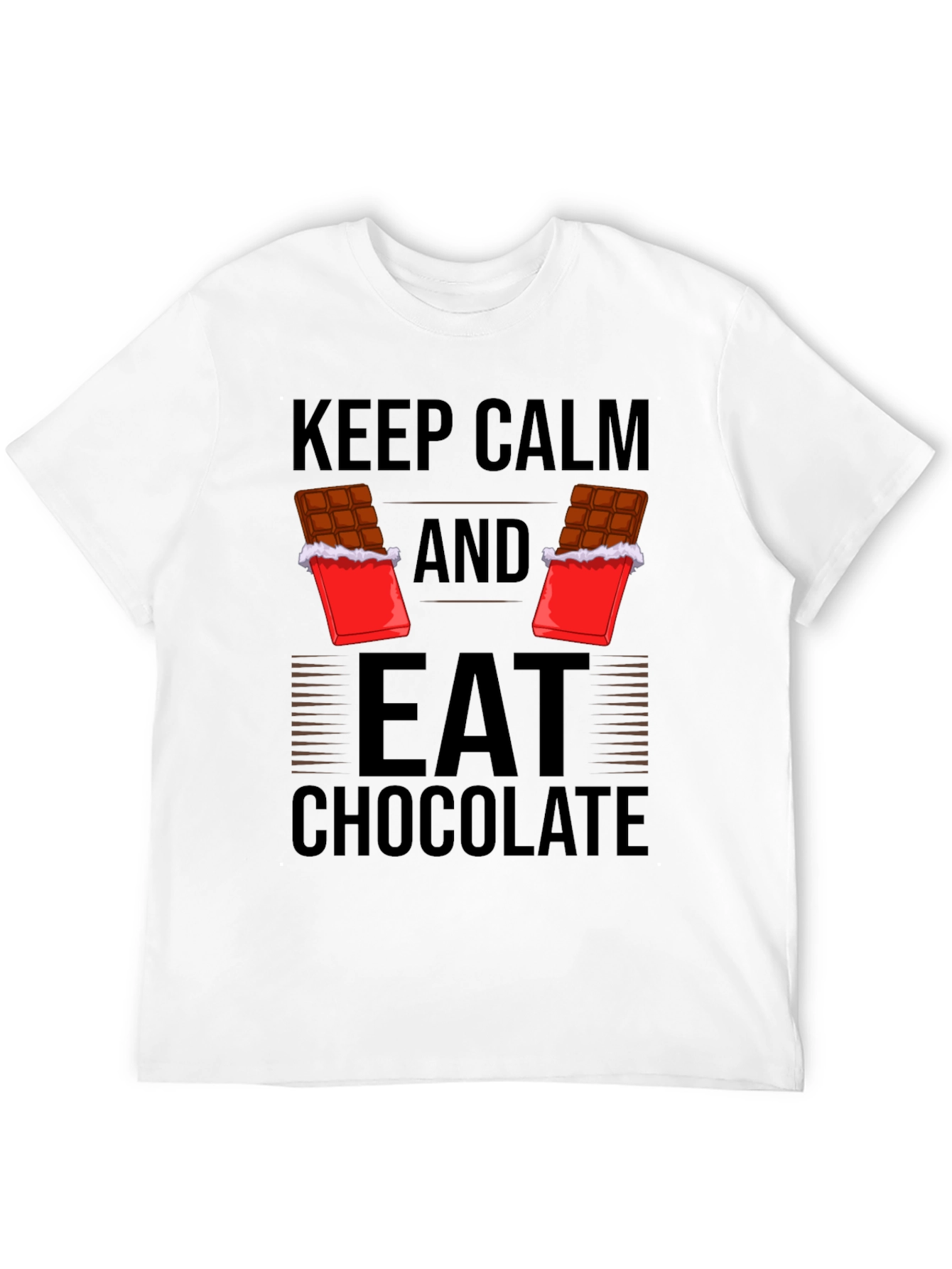 Black Keep Calm Eat Chocolate Graphic Tee view 12