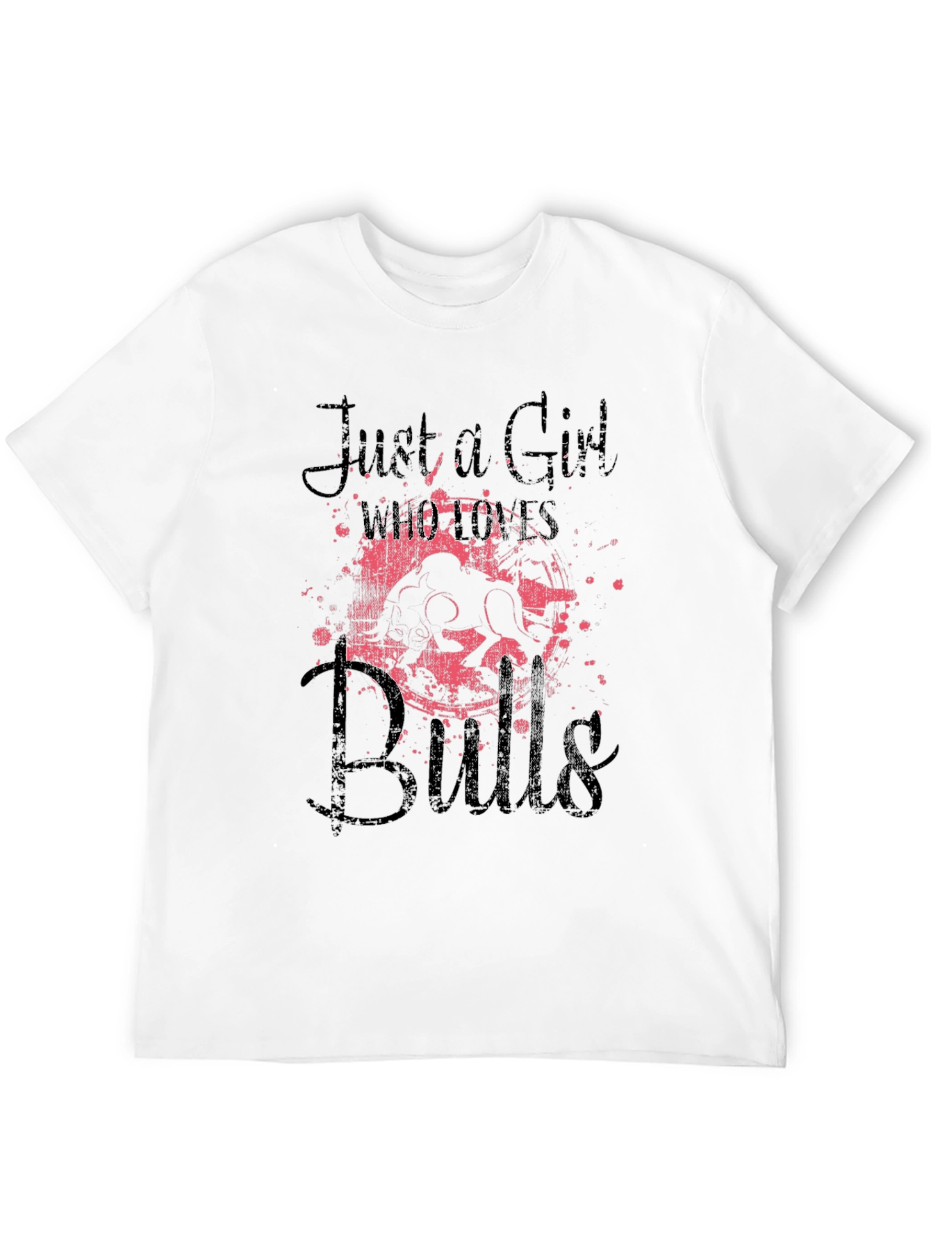 Just A Girl Who Loves Bulls Graphic Tee - Black - 12