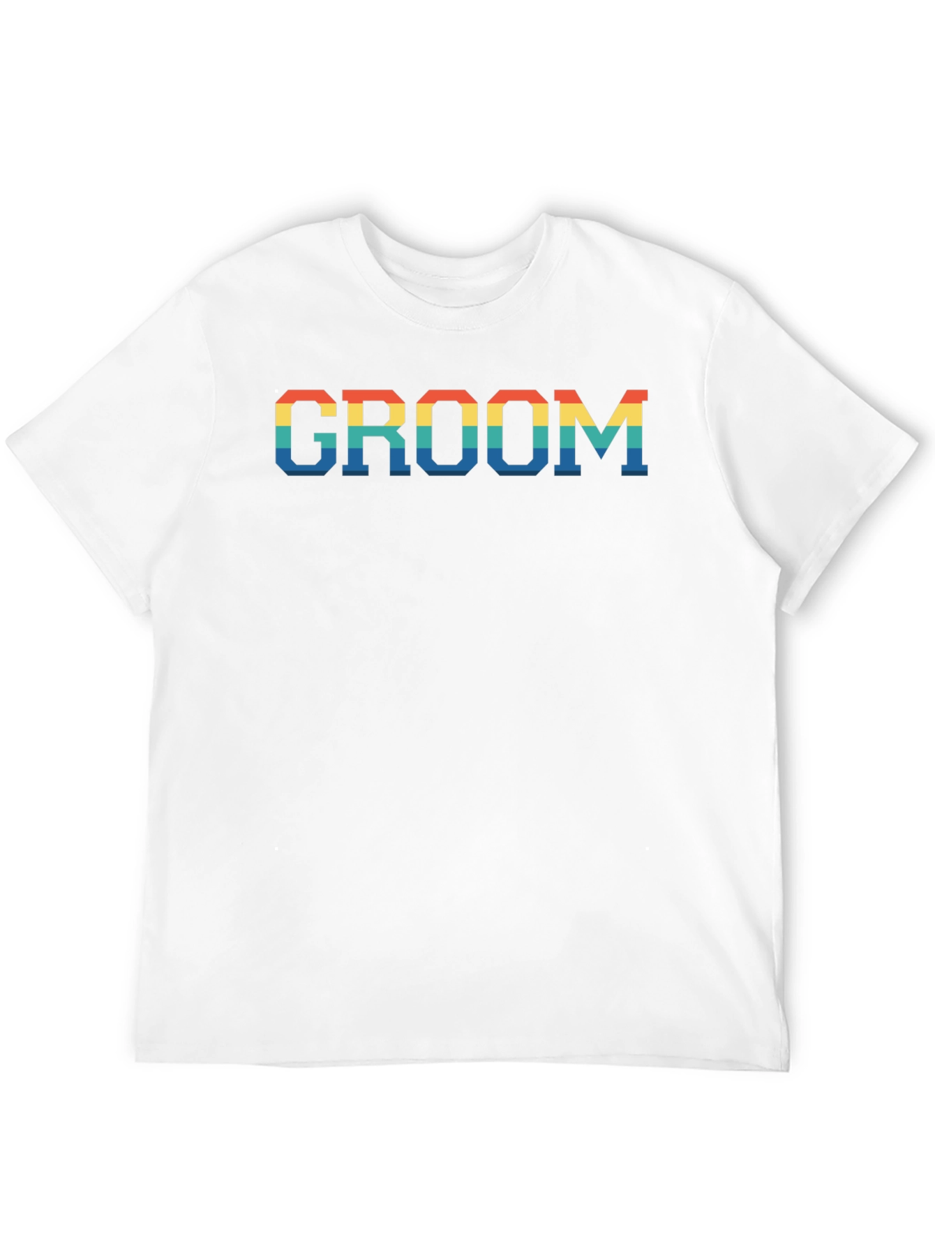 Black Groom Rainbow Text Print Black T-Shirt view 12