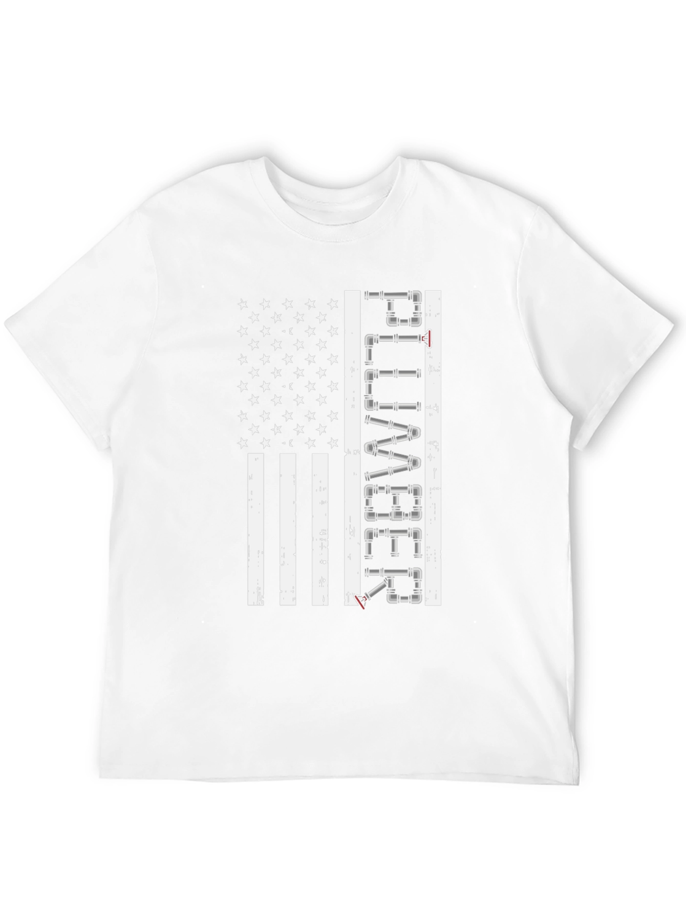 Black Plumber American Flag Graphic Tee view 12