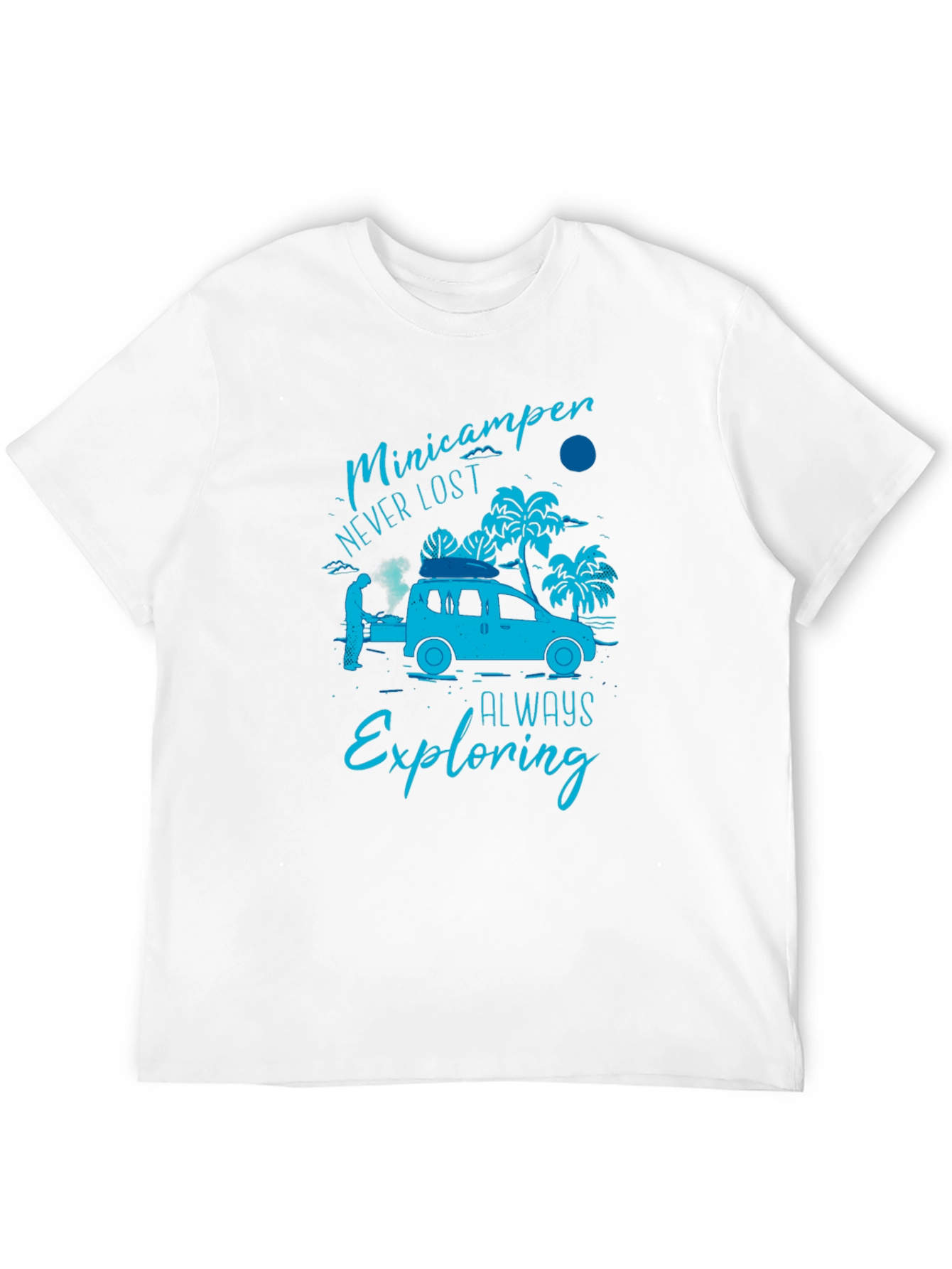 Black Minicamper Adventure T-Shirt: Never Lost, Always Exploring view 12