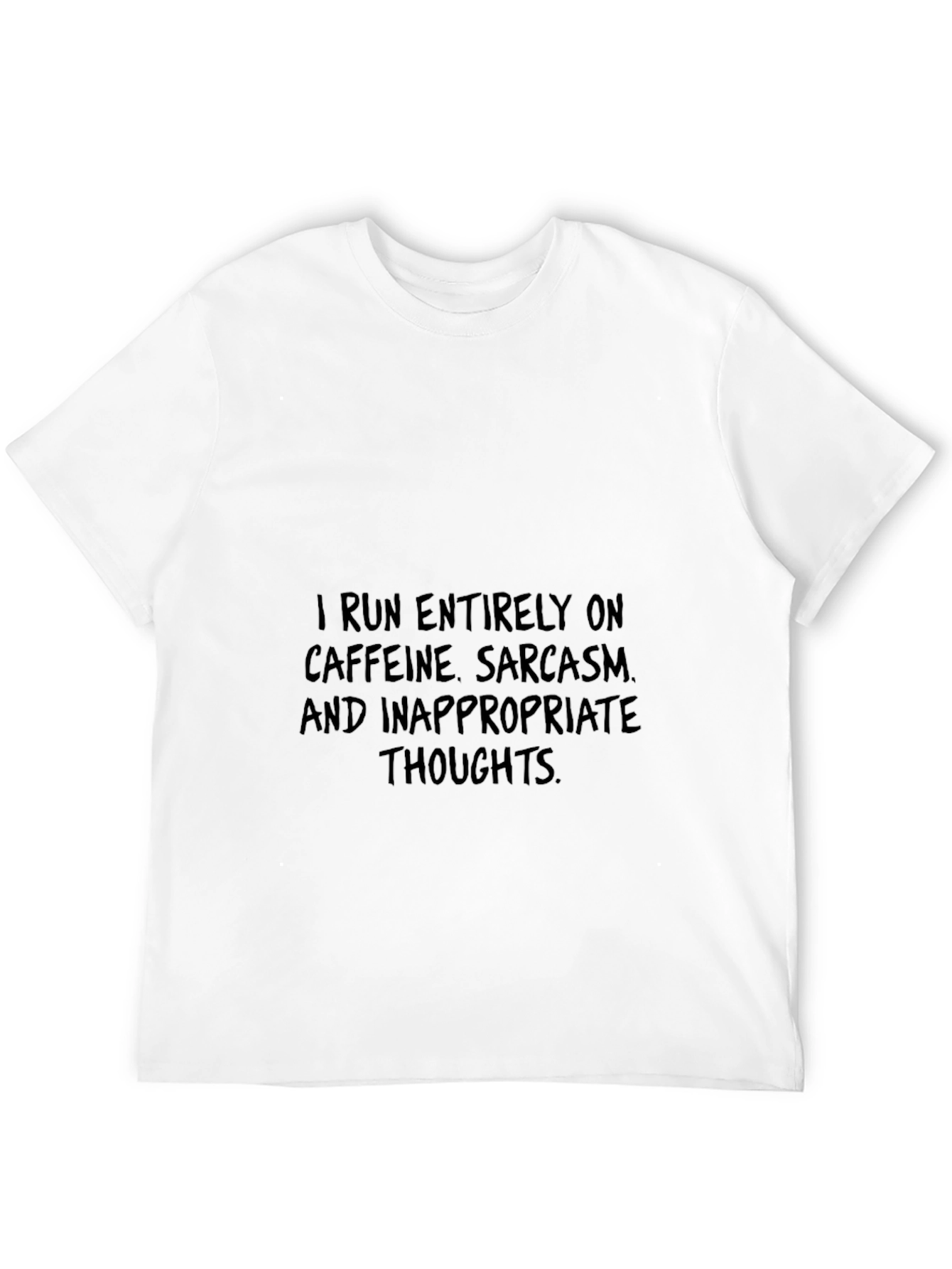 Black Caffeine Sarcasm Inappropriate Thoughts Black T-Shirt view 12