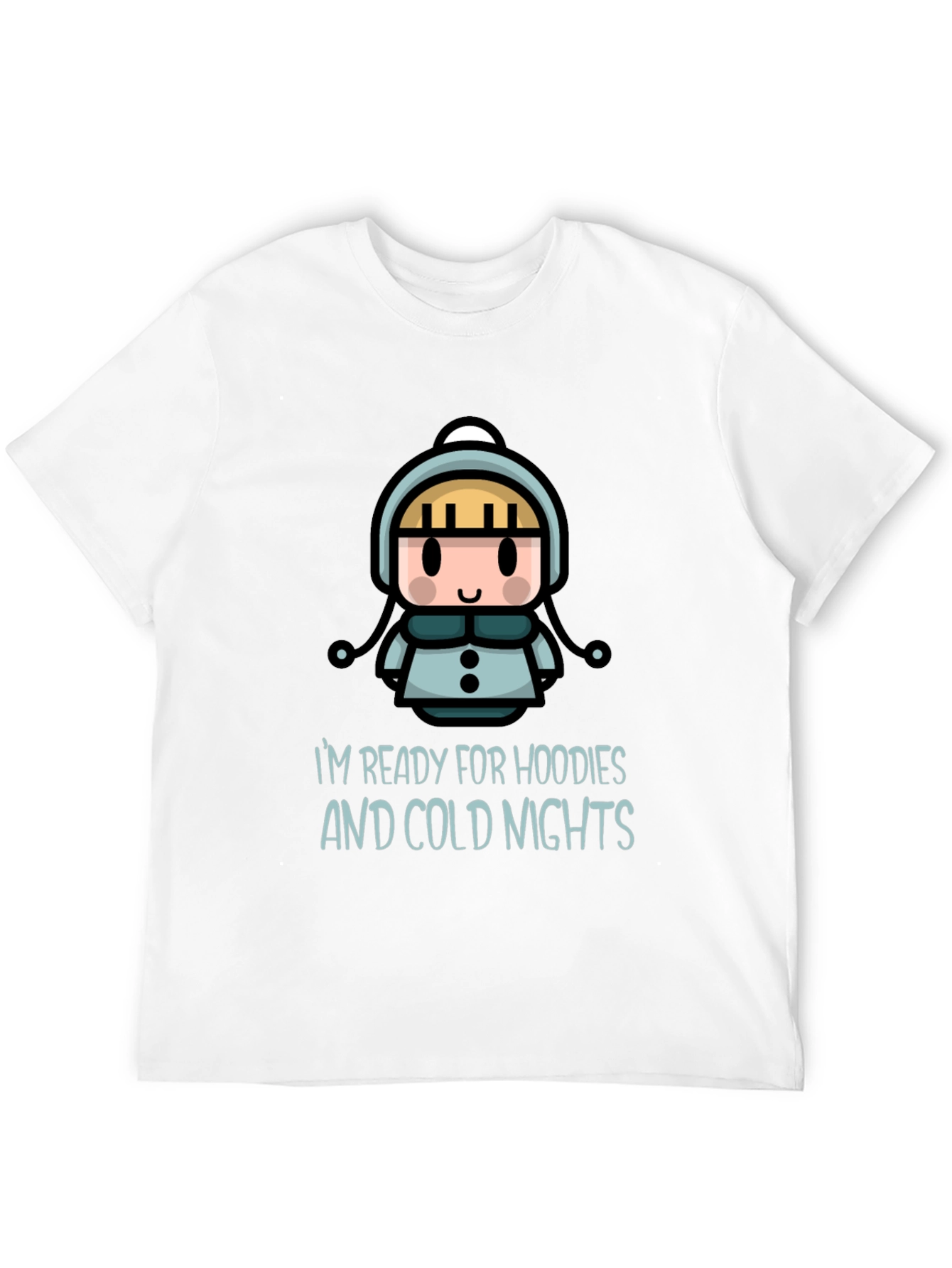 Black Ready for Hoodies T-Shirt Cute Winter Character view 12