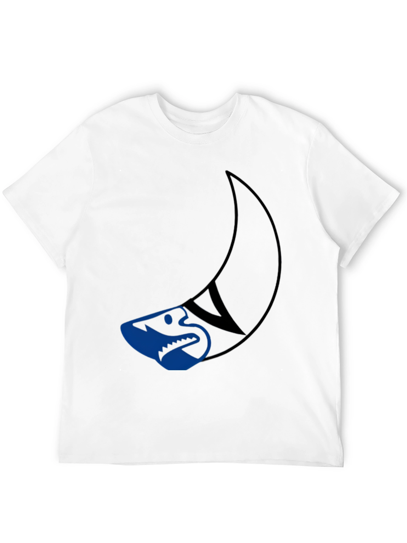 Black Cool Shark Graphic Tee - Black Cotton T-Shirt view 12