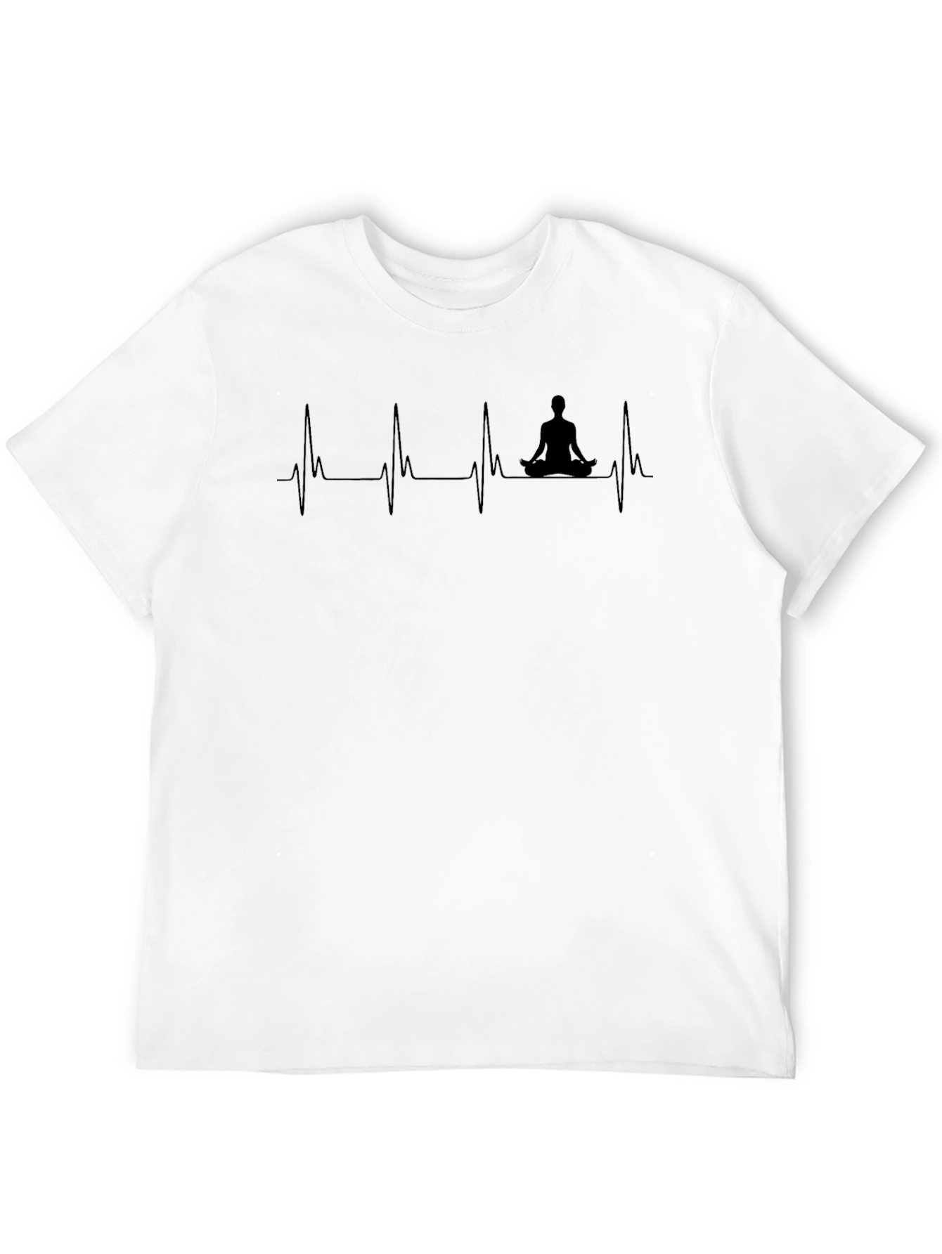 Black Yoga Heartbeat Graphic T-Shirt view 12