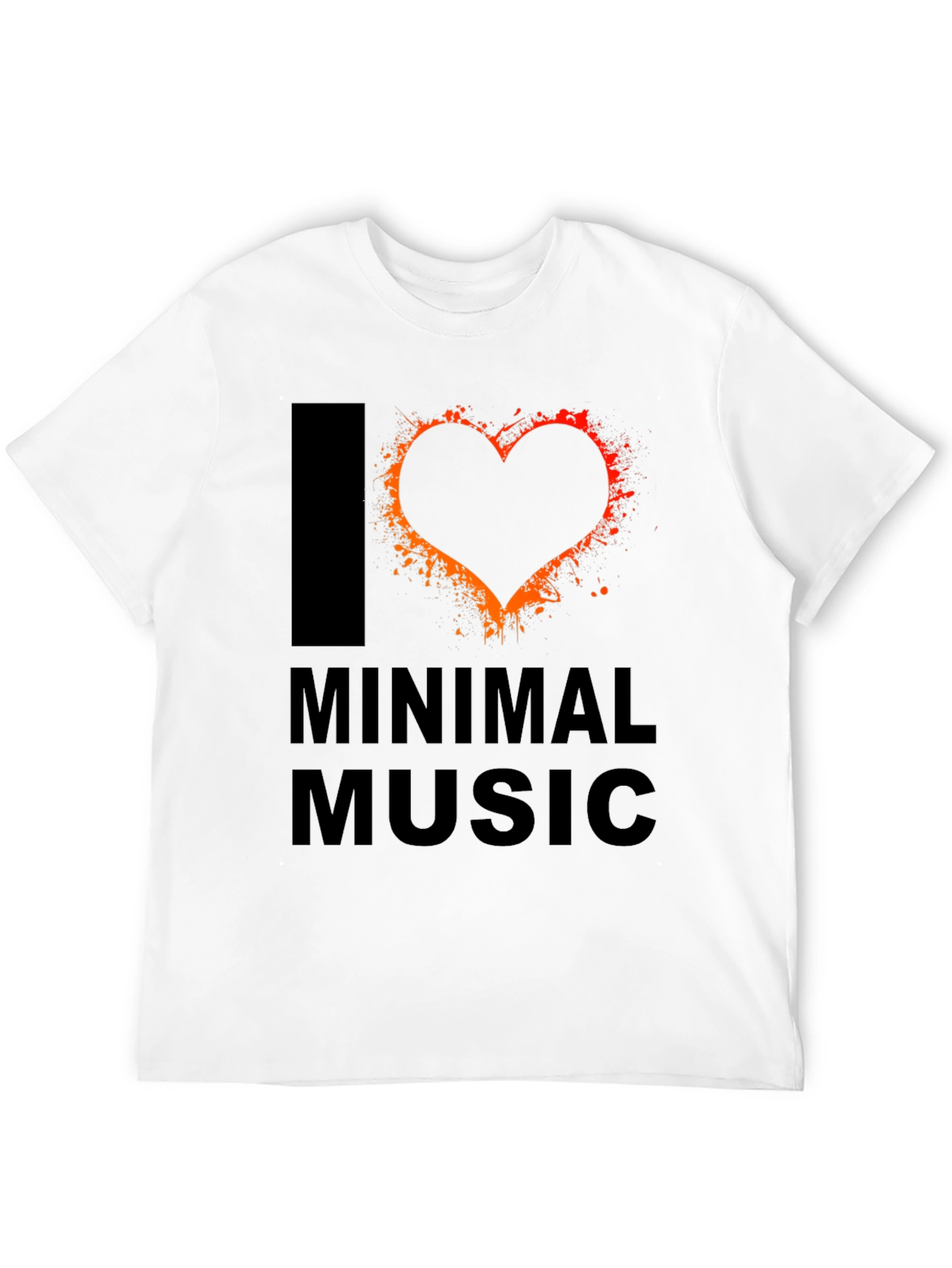Black I Love Minimal Music T-Shirt - Unique Graphic Tee view 12