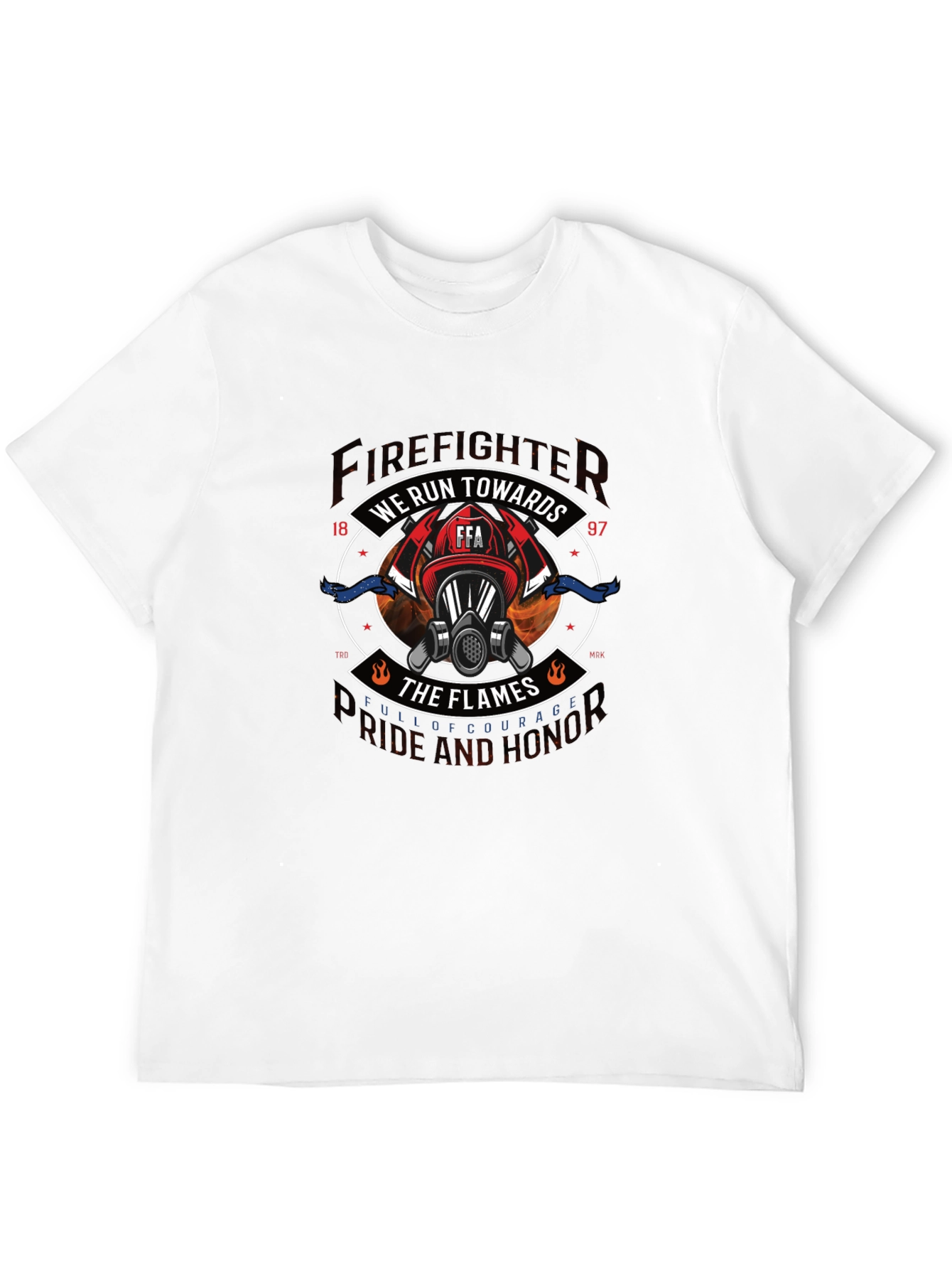 Black Firefighter We Run Towards the Flames Graphic Tee view 12