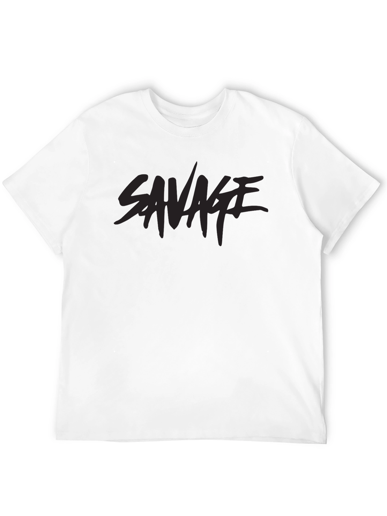 Black Savage Graphic Print Crew Neck T-Shirt view 12
