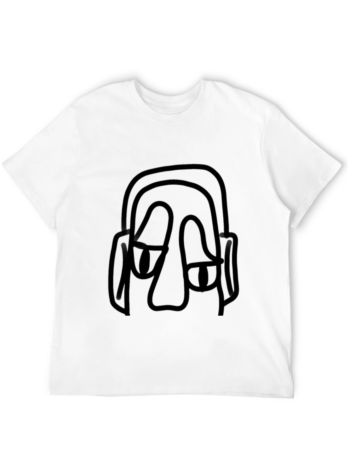 Black Abstract Face Black T-Shirt view 12