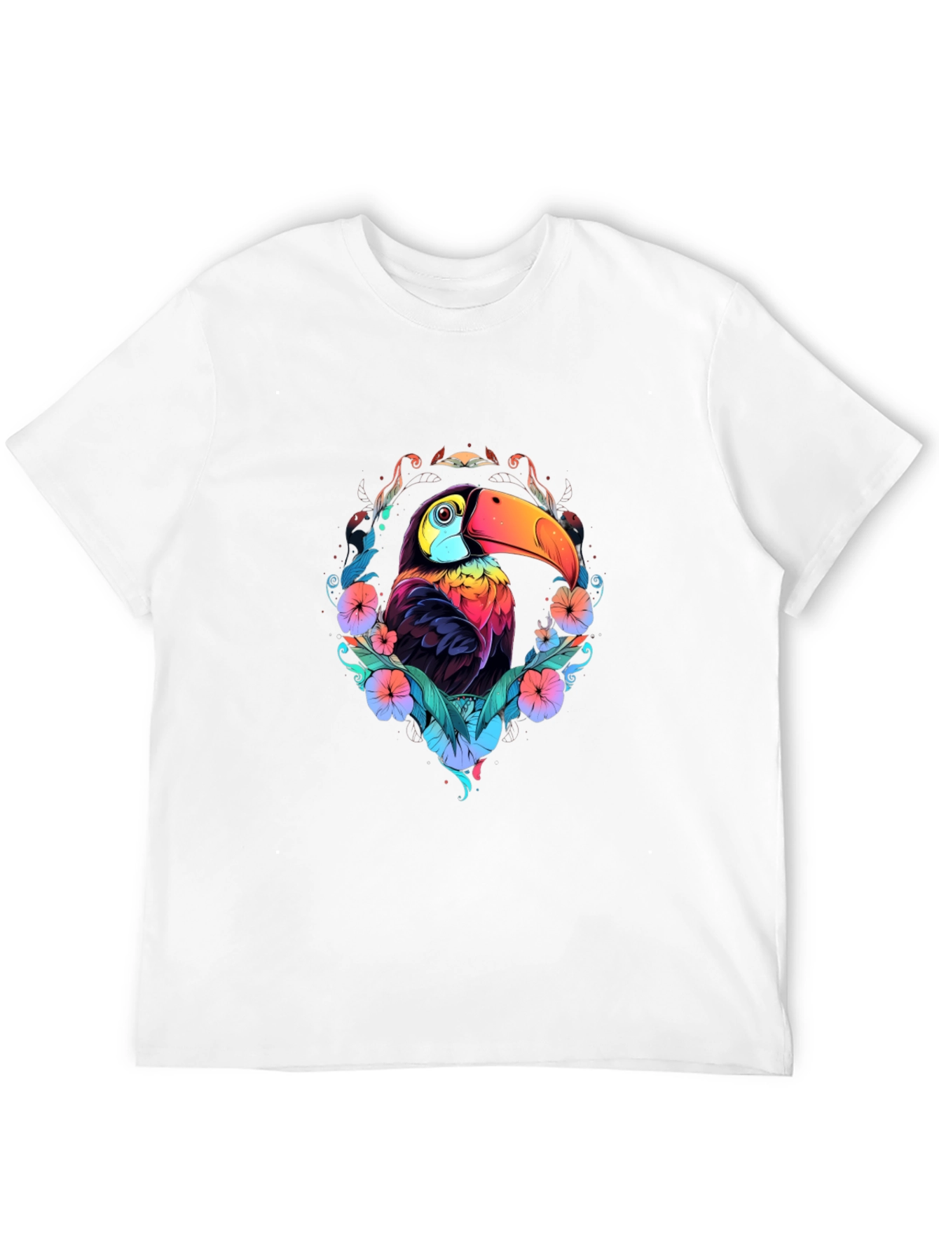 Black Vibrant Toucan Graphic Black T-Shirt view 12