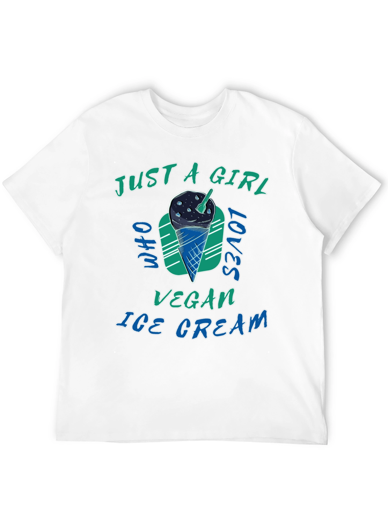 Black Vegan Ice Cream Lover T-Shirt view 12