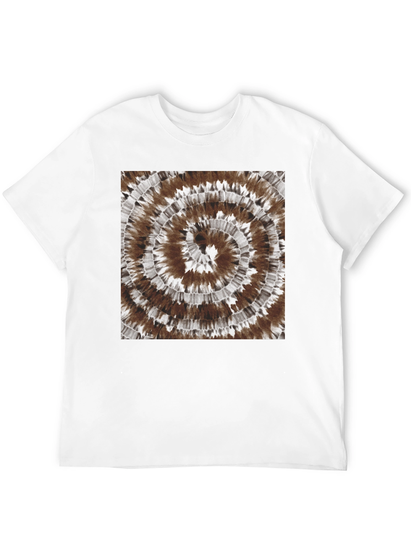 Black Tie-Dye Spiral Graphic Tee - Casual Black Cotton T-Shirt view 12