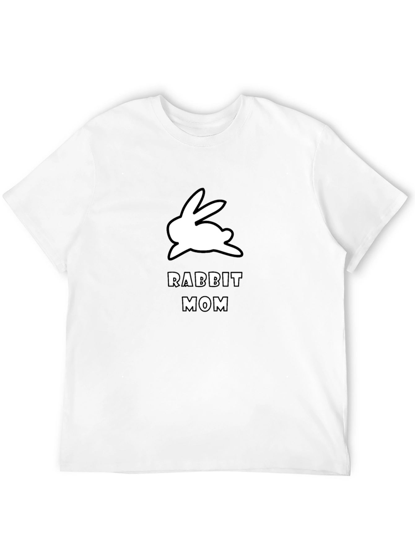 Black Rabbit Mom Graphic Tee - Black Cotton T-Shirt view 12