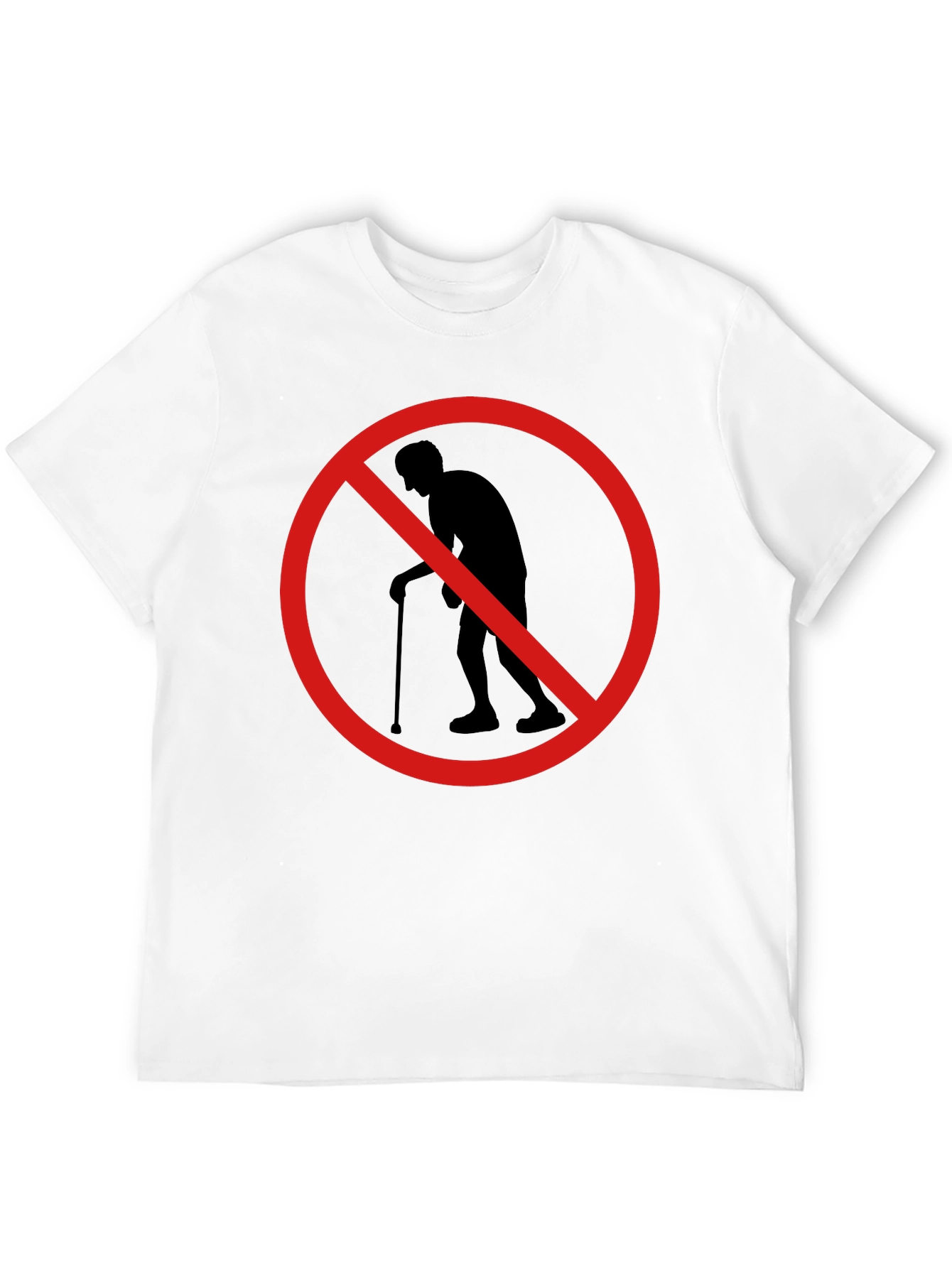 Black Men's Novelty Black T-Shirt - No Old People Allowed view 12