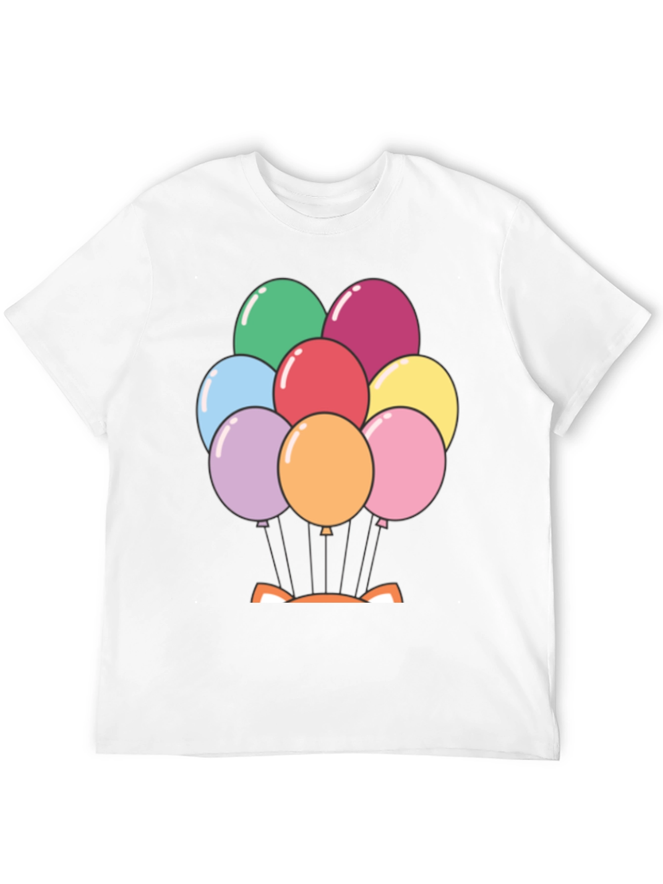 Black Balloon Fox Graphic Tee - Fun Novelty Shirt view 12