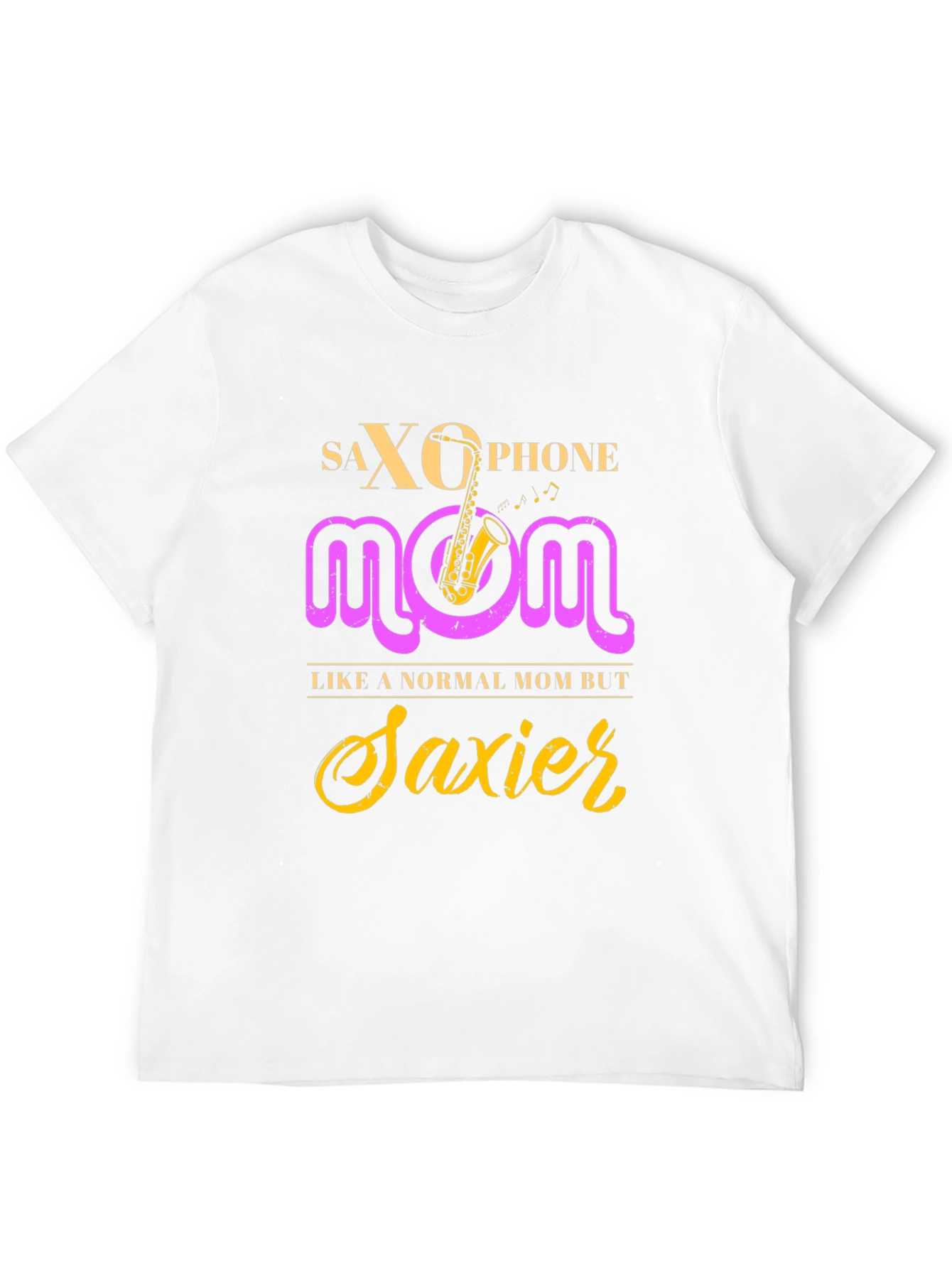 Black Saxophone Mom Graphic T-Shirt - Musician's Apparel view 12