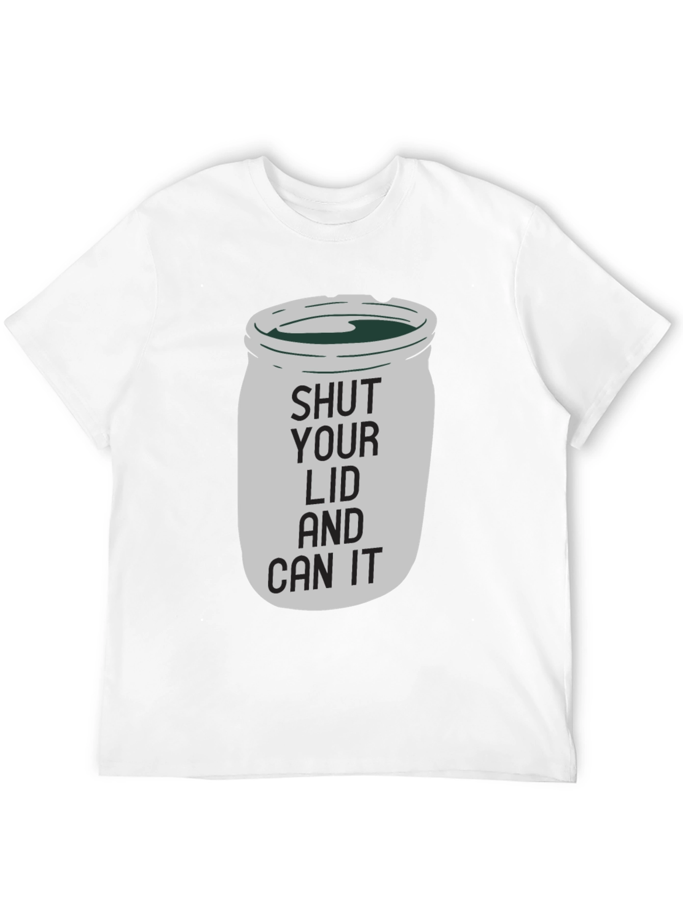 Black Shut Your Lid and Can It Funny Graphic T-Shirt view 12