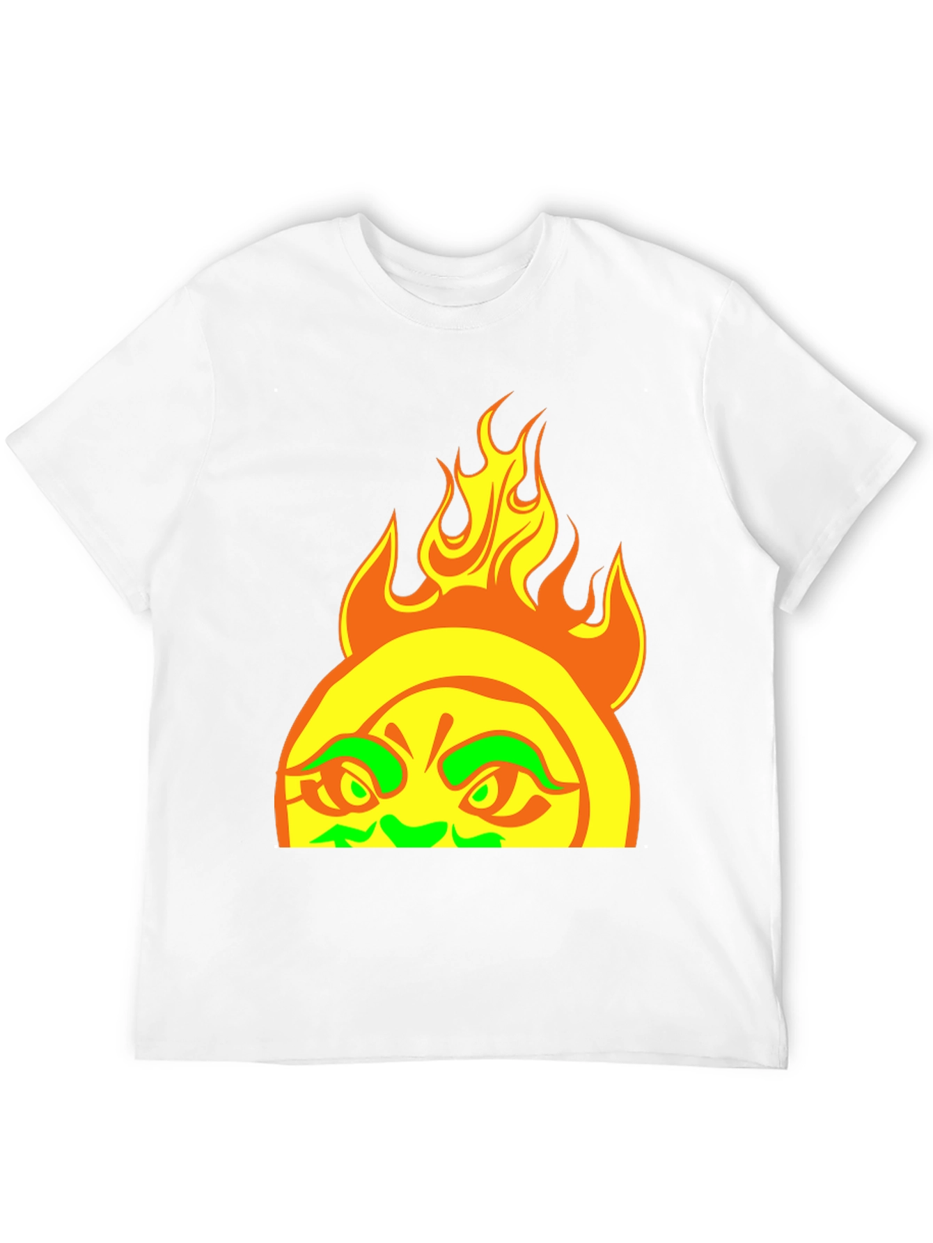 Black Fiery Sun Graphic Tee - Bold Black T-Shirt view 12